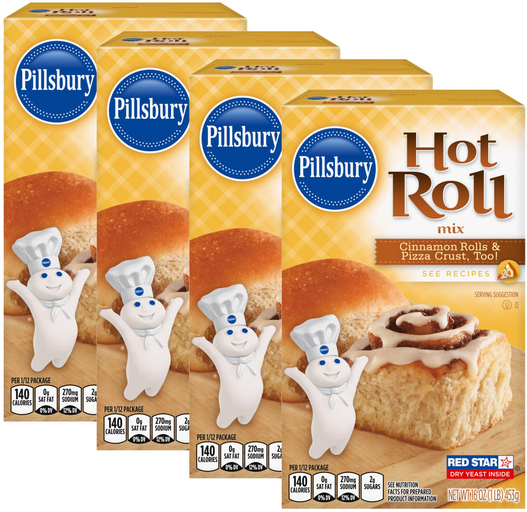 Pillsbury Hot Roll Mix, 16 oz (Pack of 4) Pillsbury