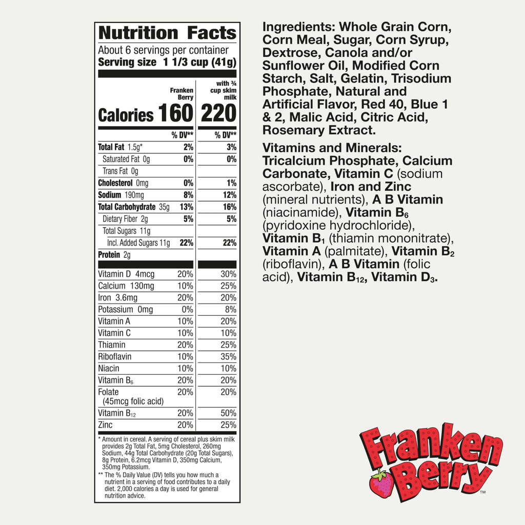 General Mills Franken Berry Cereal with Monster Marshmallows, 9.6 oz General Mills