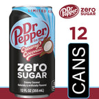Dr Pepper Zero Sugar Creamy Coconut Soda, 12 fl oz (Pack of 12) Dr Pepper