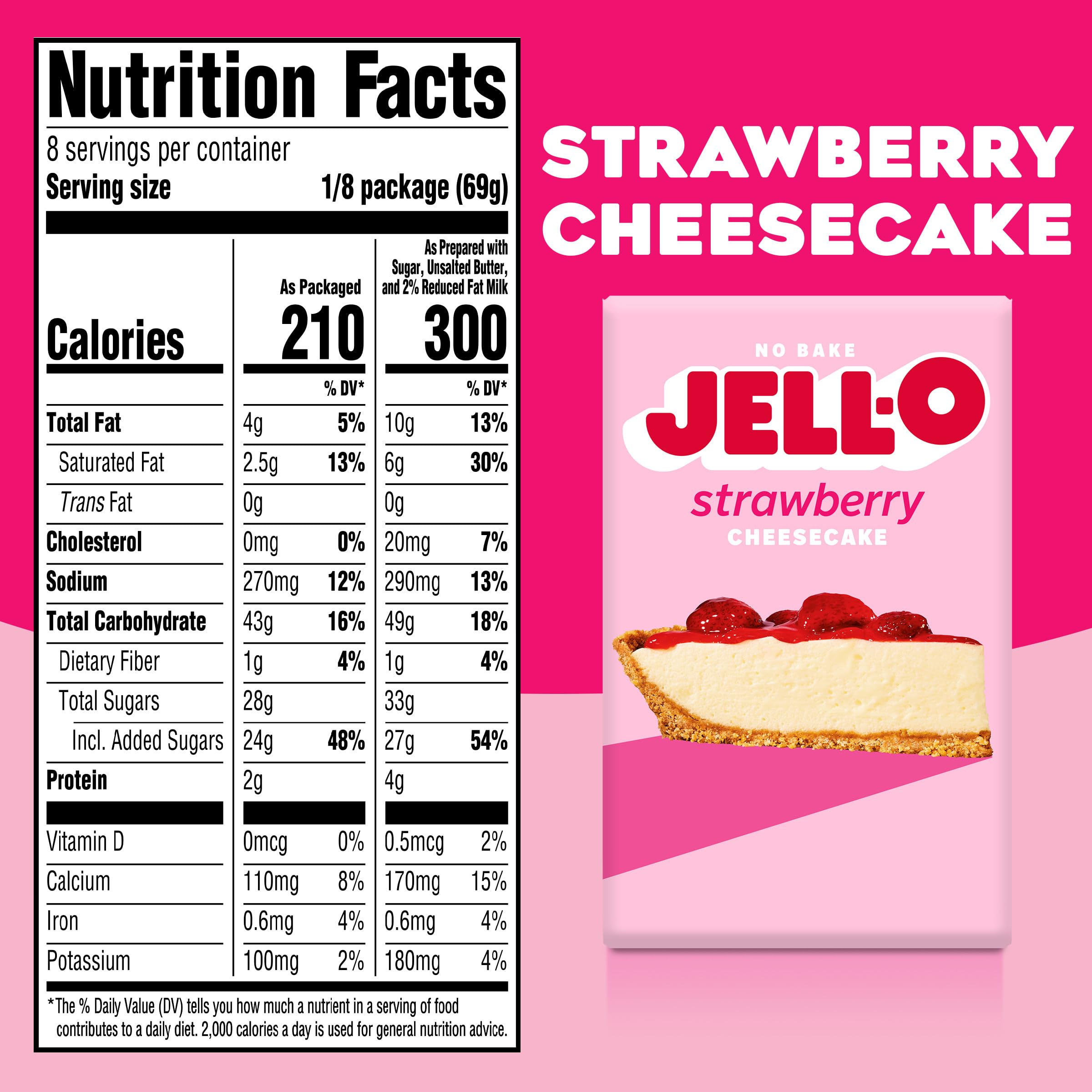 Jell-O No Bake Strawberry Cheesecake Dessert Kit, 19.6 oz Jell-O