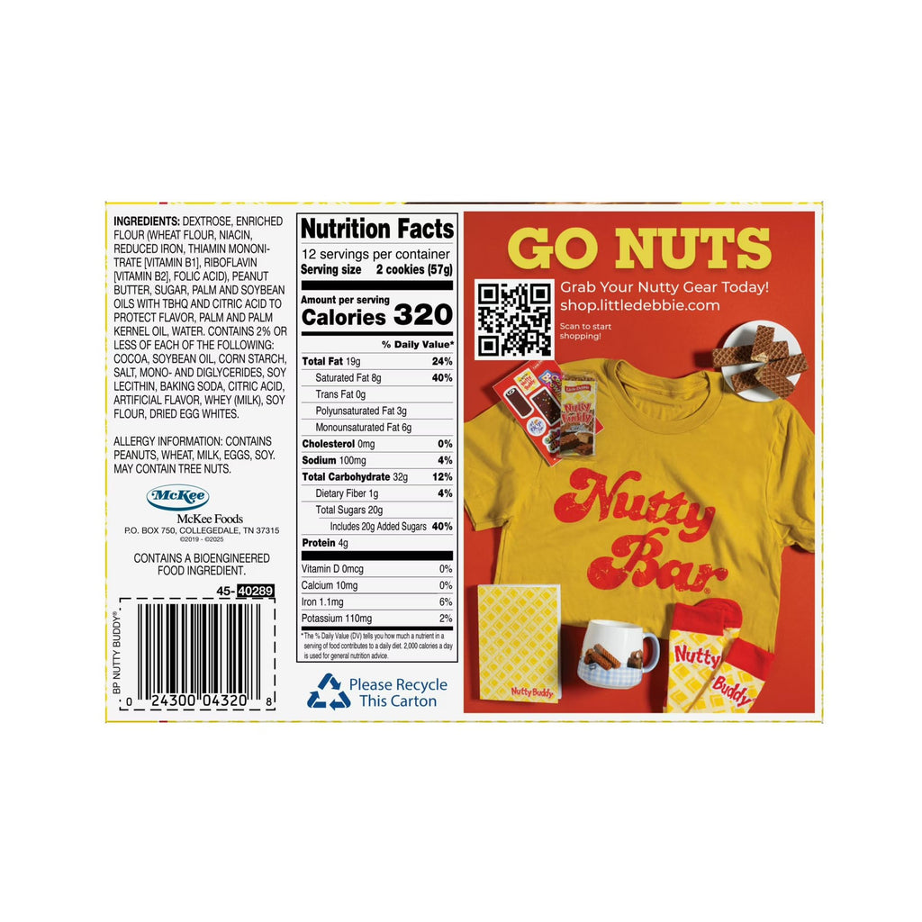 Little Debbie Nutty Buddy Big Pack, 24.1 oz (Pack of 2) Little Debbie