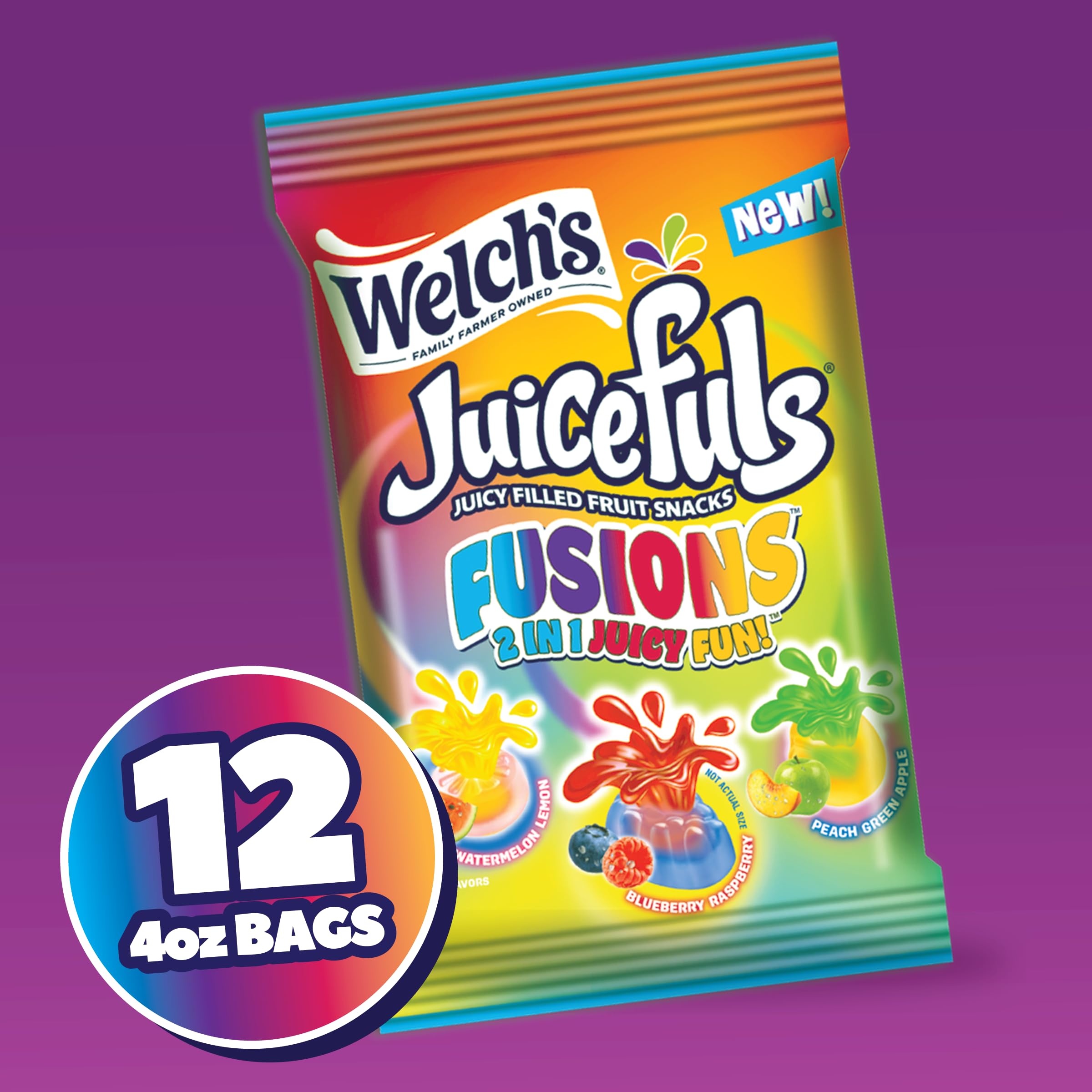 Welch's Juicefuls Fusions Fruit Snacks, Assorted, 0.8 oz (Pack of 50) Welch's