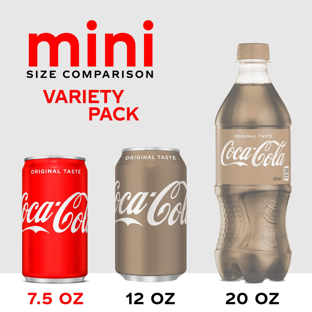 Coca-Cola Mini Can Variety Pack, 7.5 fl oz (Pack of 30) Coca-Cola
