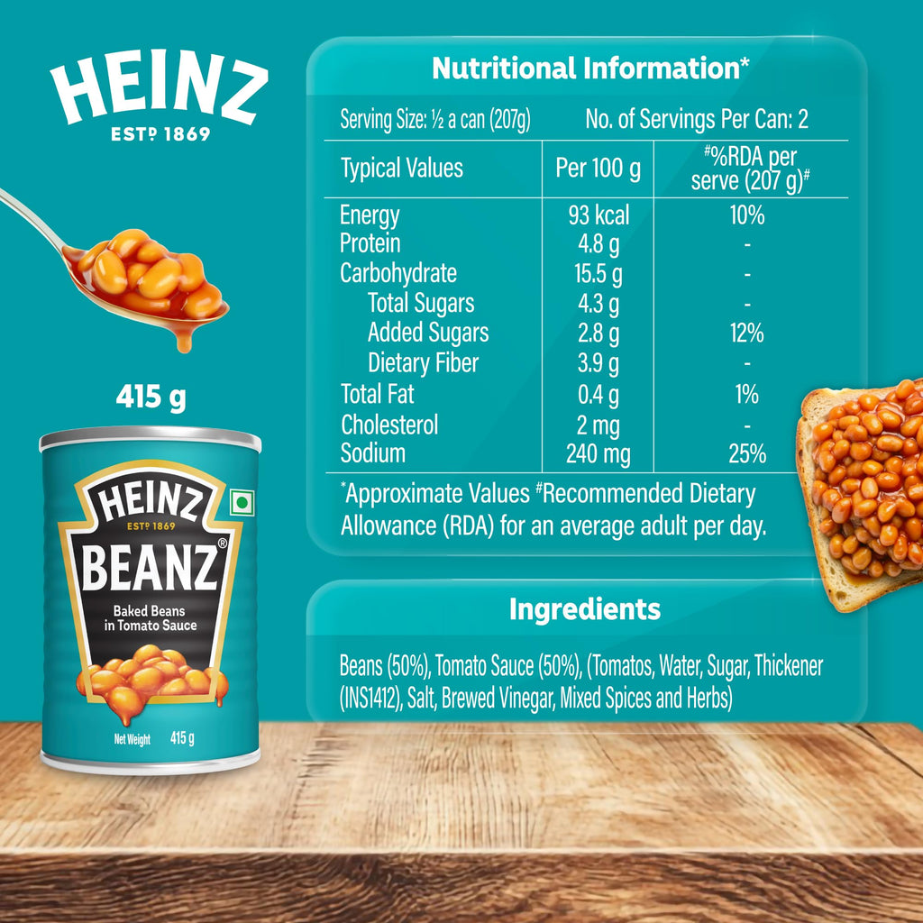 Heinz Beanz In A Rich Tomato Sauce Baked Beans, 14.64 oz (Pack of 6) Heinz