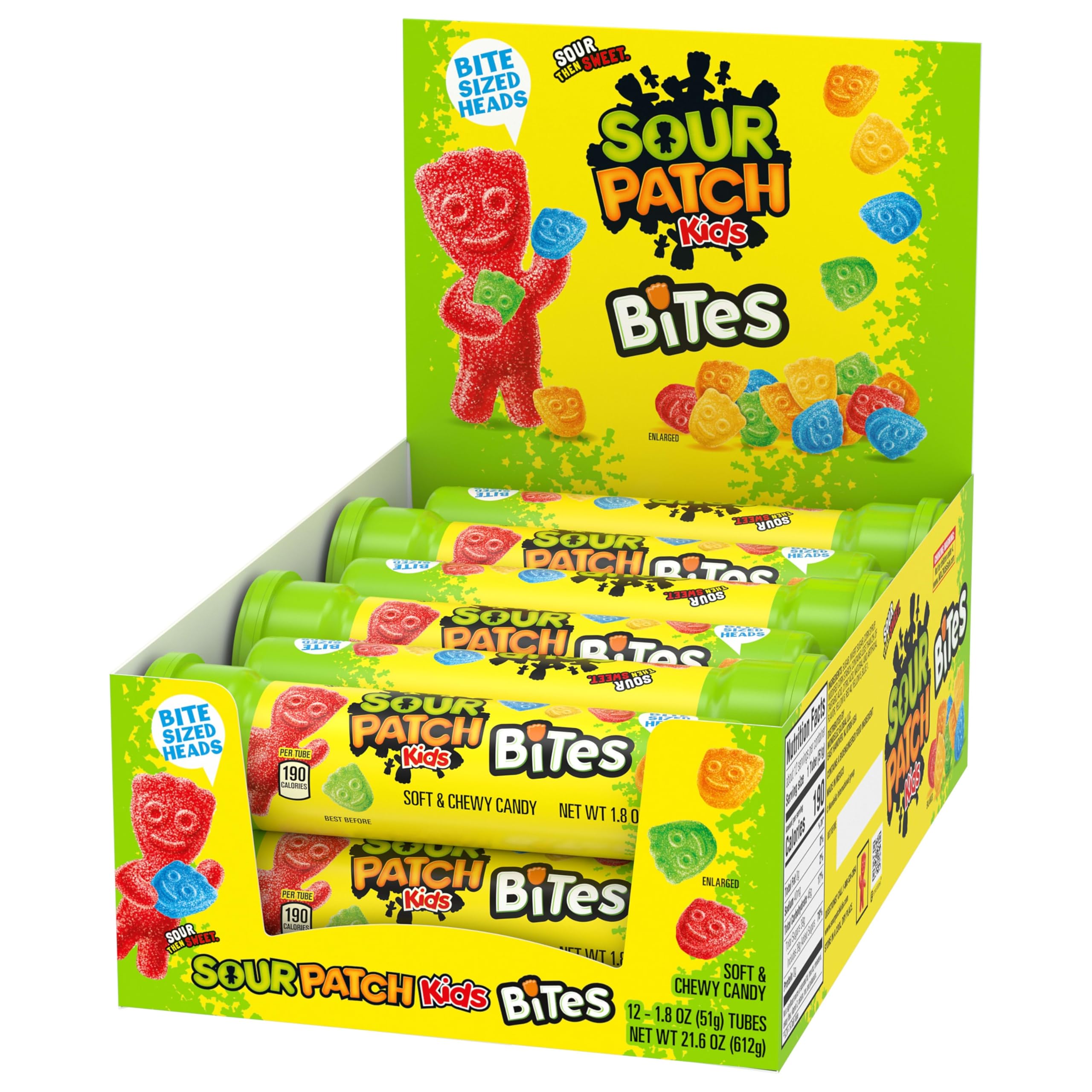 Sour Patch Kids Bites Soft & Chewy Gummy Candy, 1.8 oz (Pack of 12) Sour Patch Kids