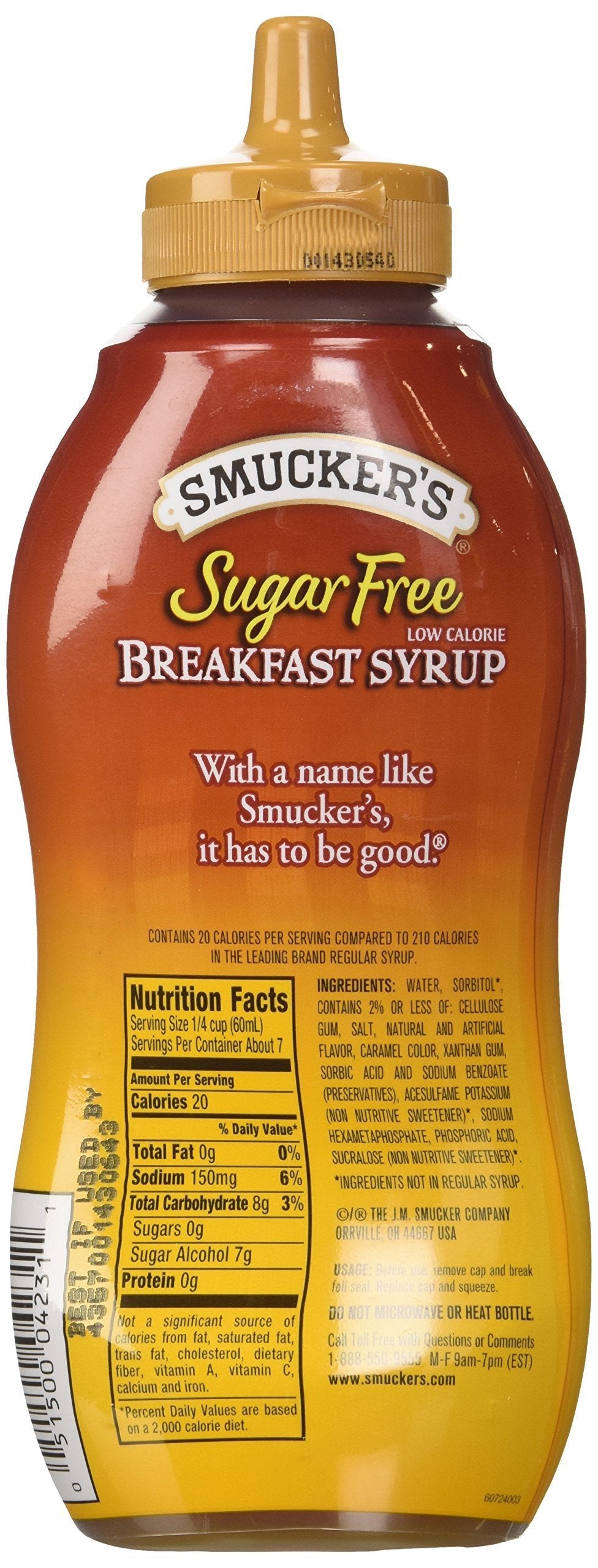 Smucker's Sugar Free Breakfast Syrup, 14.5 oz (Pack of 2) Smucker's