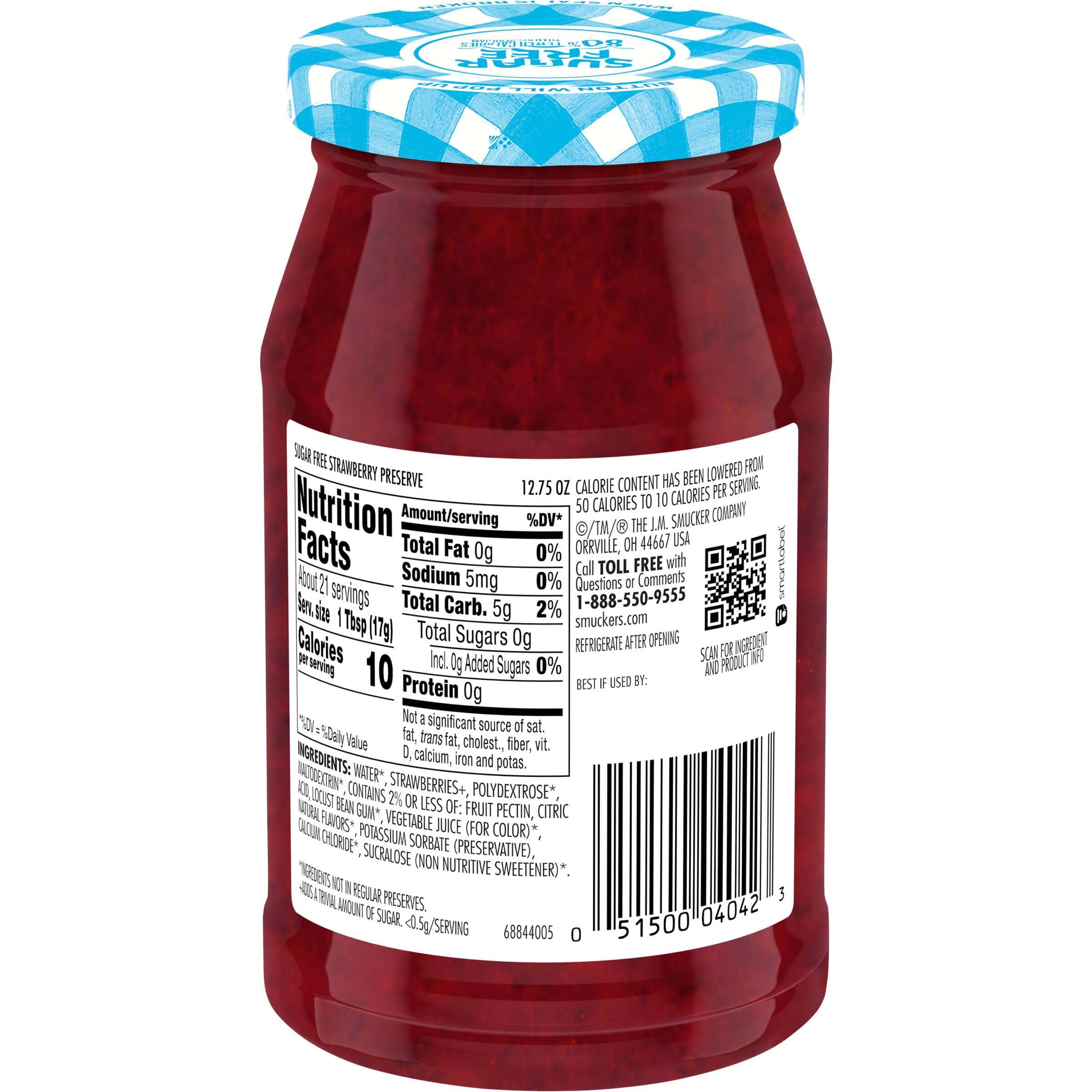 Smucker's Sugar Free Strawberry Preserves, 12.75 oz Smucker's
