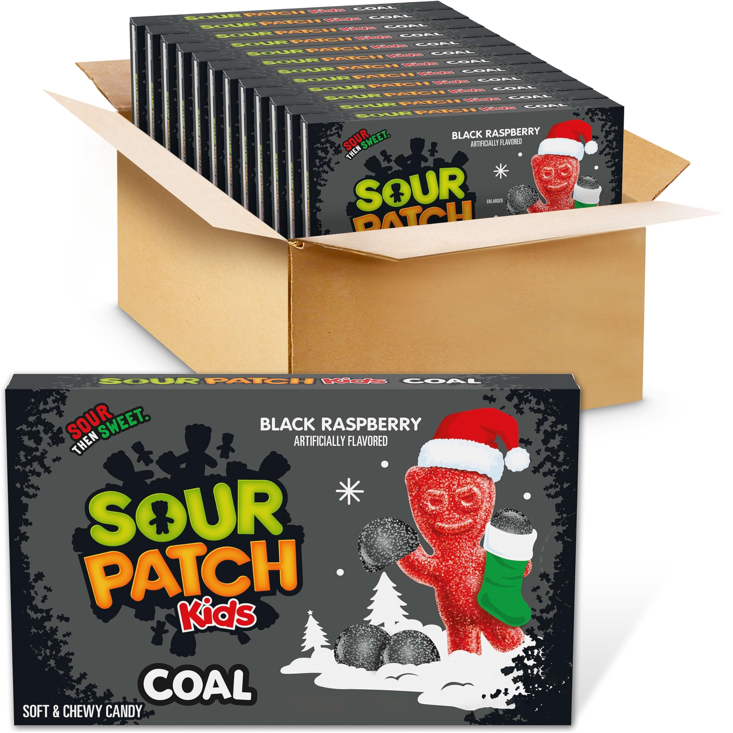 Sour Patch Kids Coal Black Raspberry Soft & Chewy Candy (Pack of 12) Sour Patch Kids