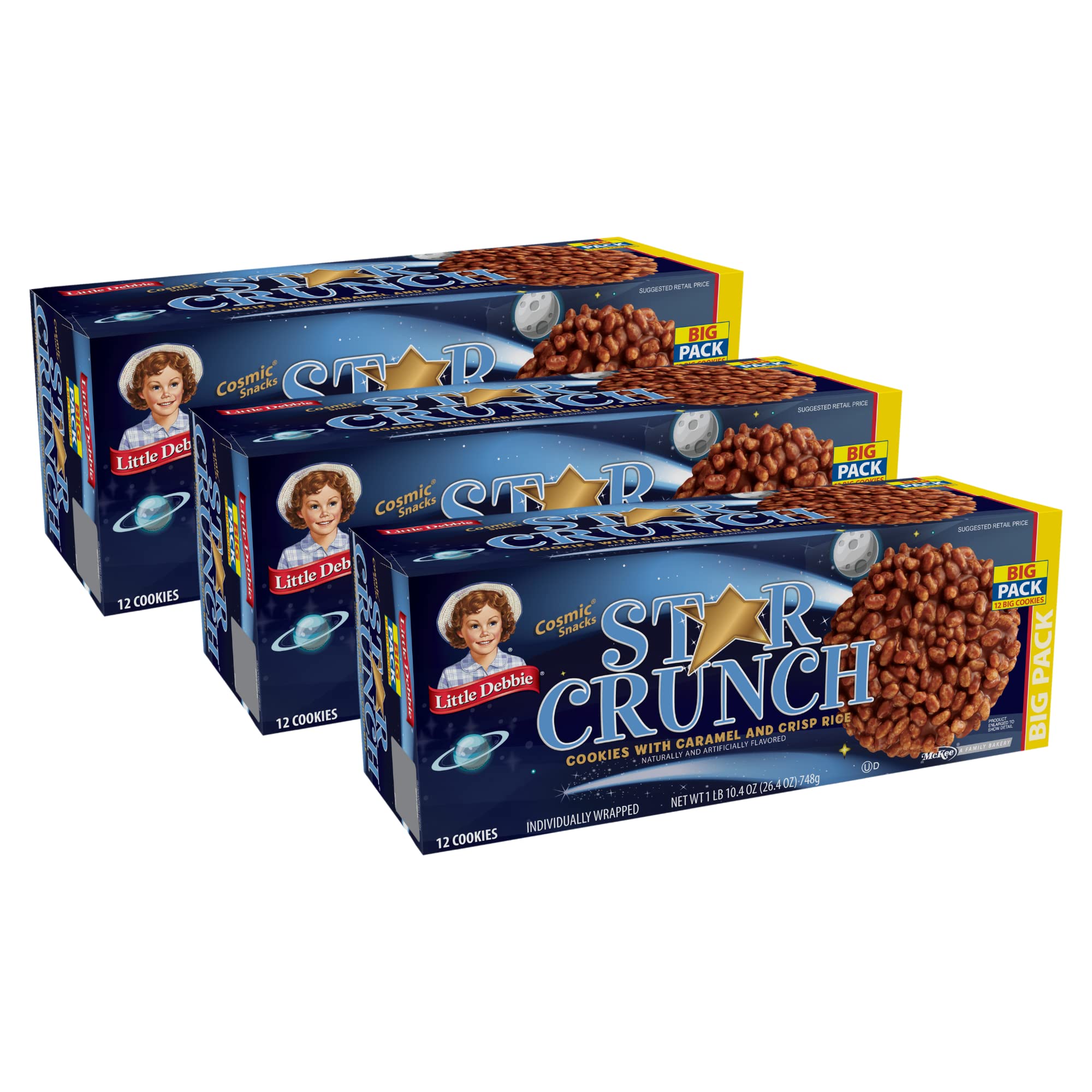 Little Debbie Star Crunch- Big Pack, 10.4 oz (Pack of 3) Little Debbie