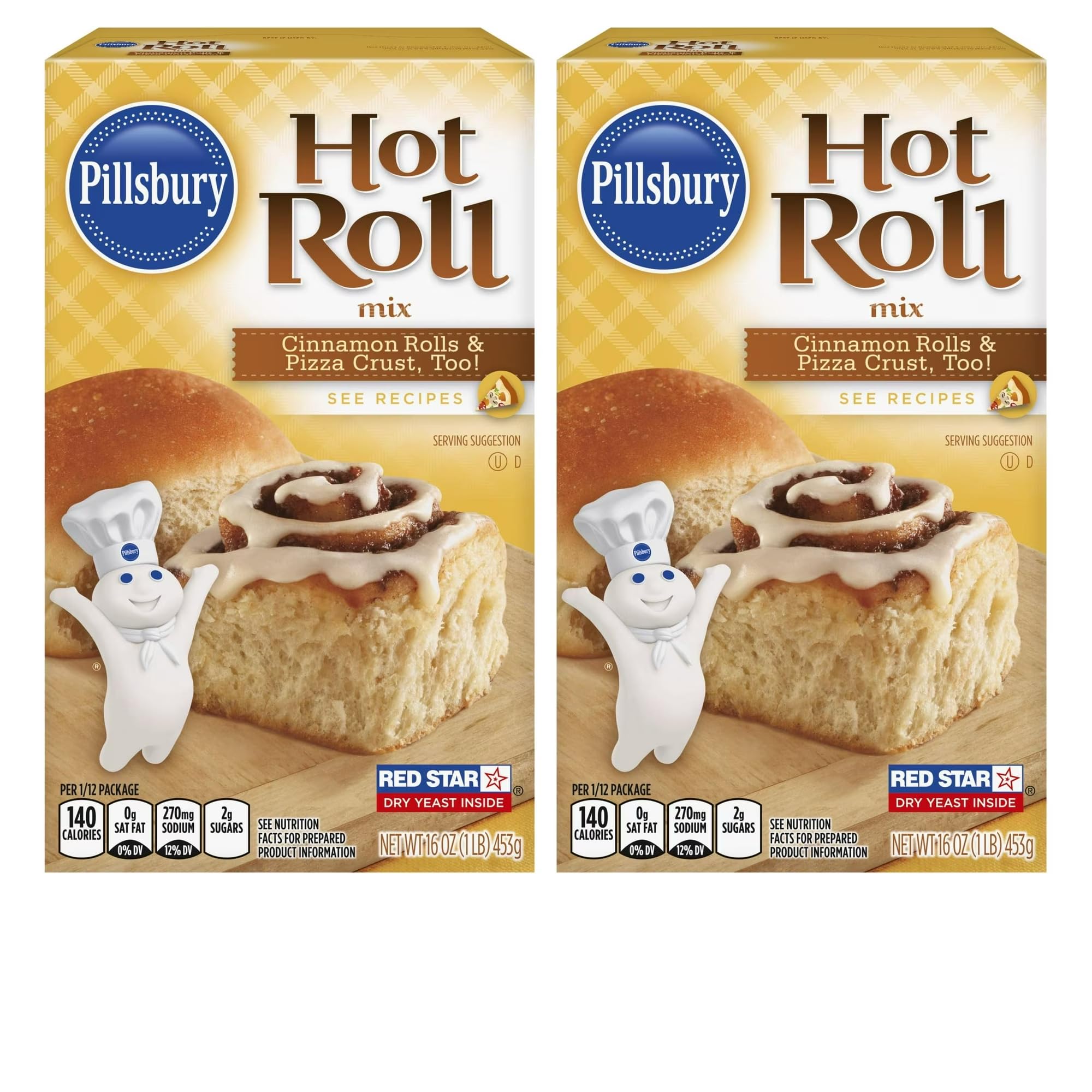 Pillsbury Hot Roll and Quick Bread Baking Mix, Two Box Pack