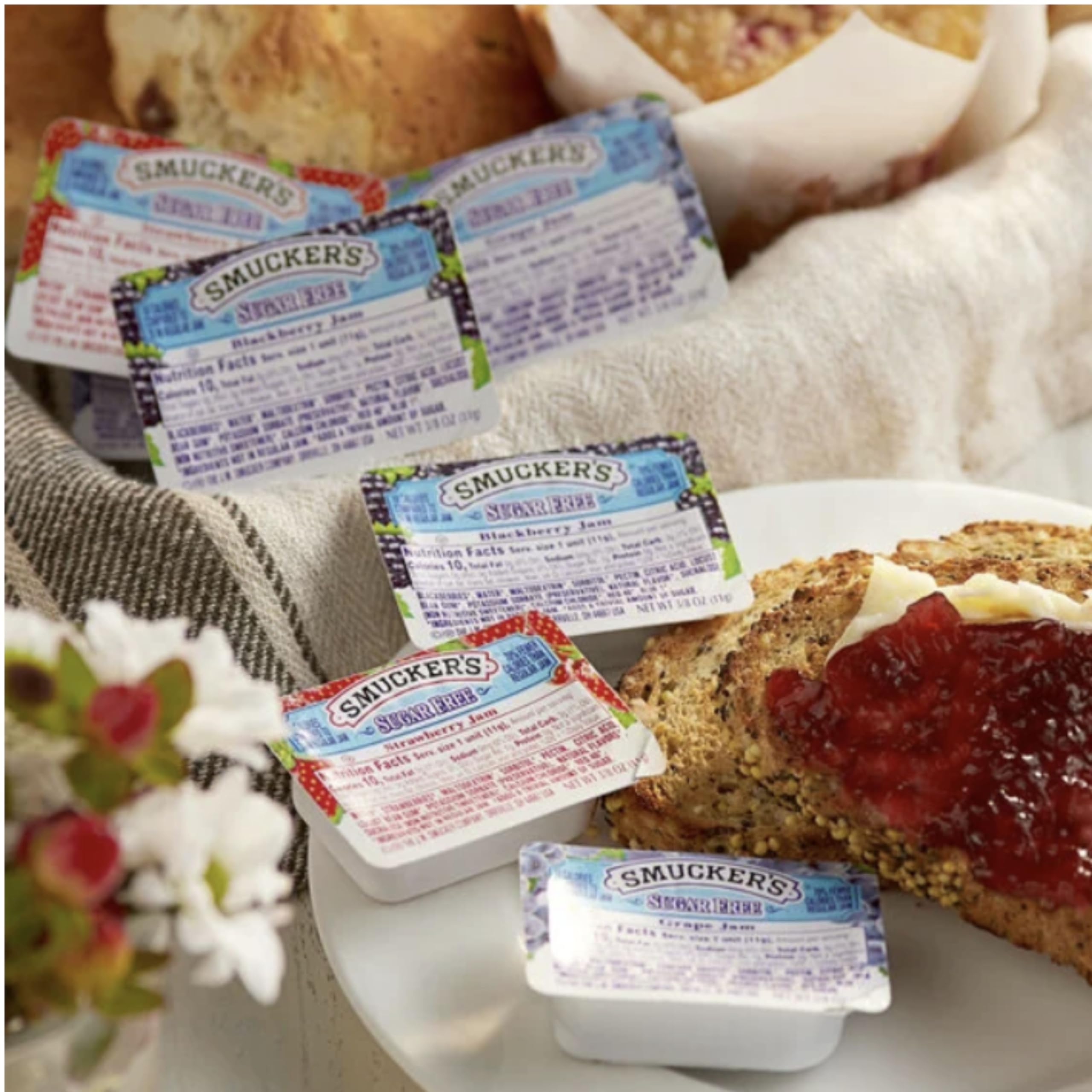 Sugar Free Jam Variety Pack, Grape, Strawberry & Blackberry, 20 ct Amembiana