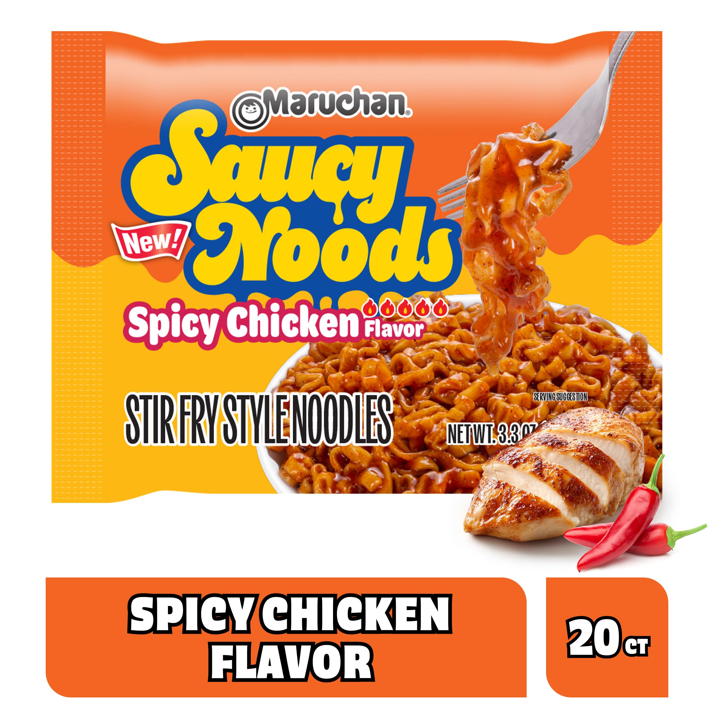 Maruchan Ramen Instant Ramen Noodles Stir Fry Style,3.3oz (Pack of 20)