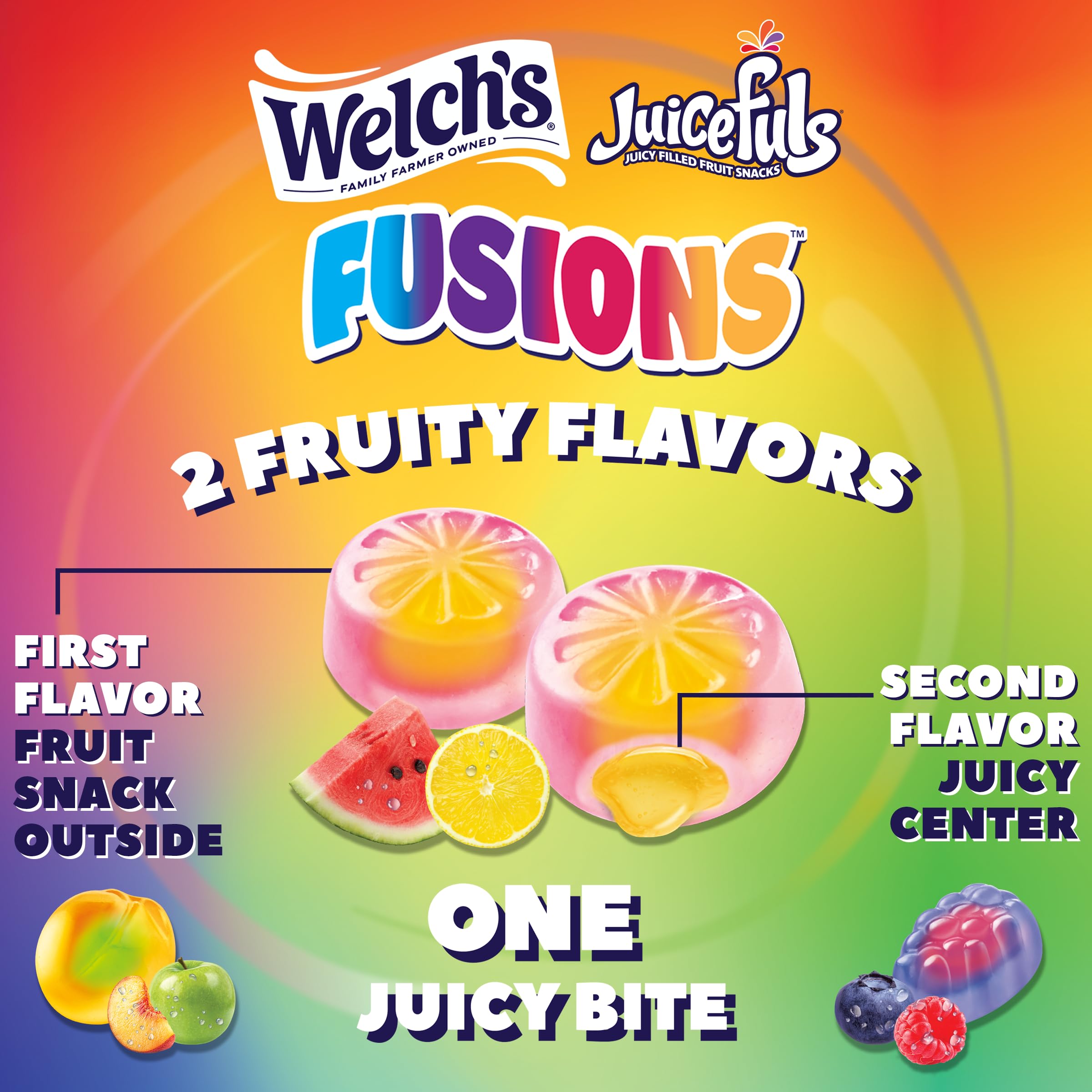 Welch's Juicefuls Fusions Fruit Snacks, Assorted, 0.8 oz (Pack of 50) Welch's