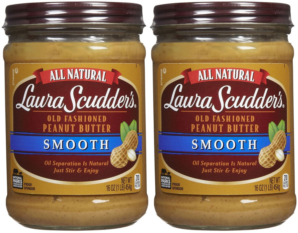 Laura Scudder's Natural Creamy Peanut Butter, 16 oz (Pack of 2) Laura Scudder's