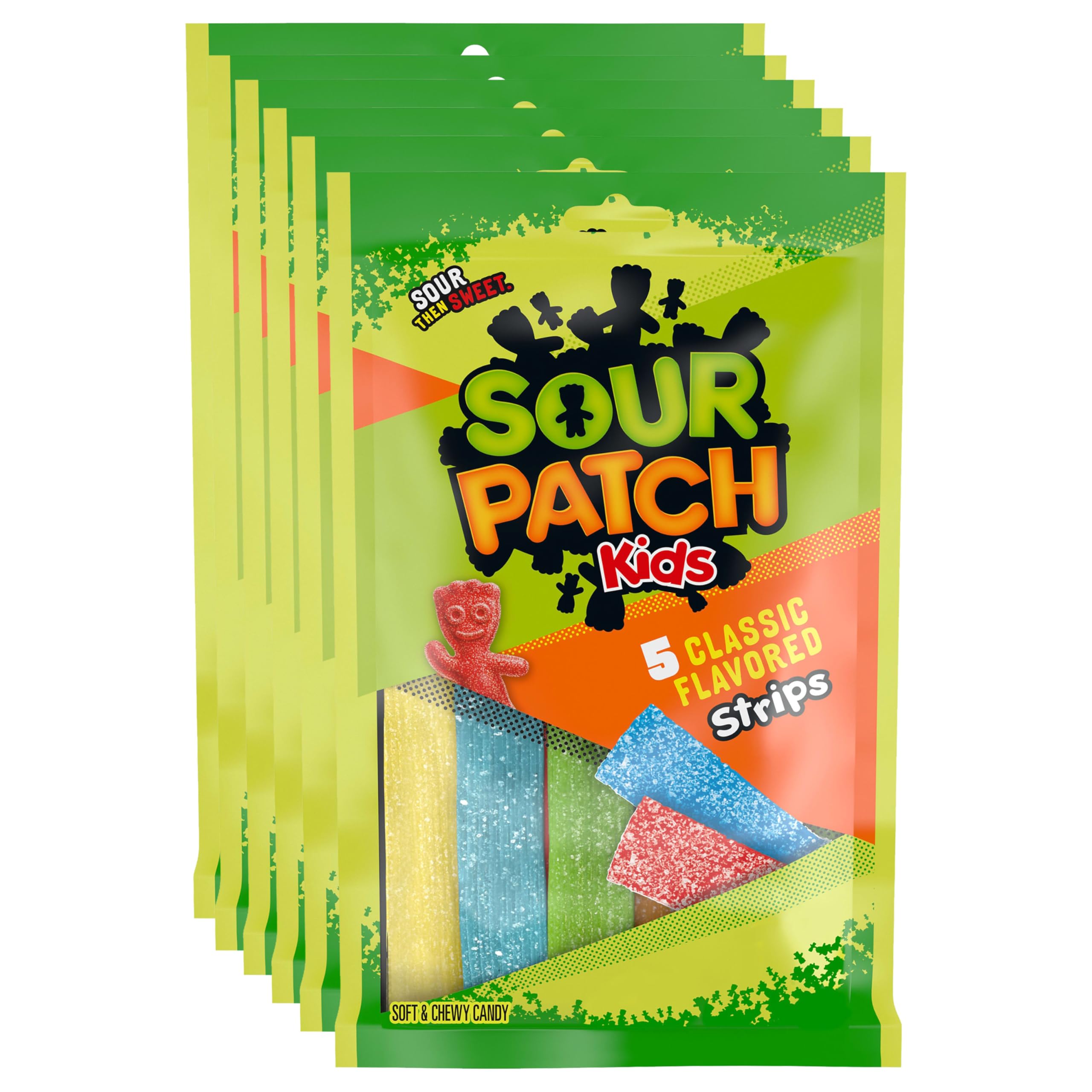 Sour Patch Kids Soft & Chewy Candy Strips, 3.5 oz (Pack of 6) Sour Patch Kids