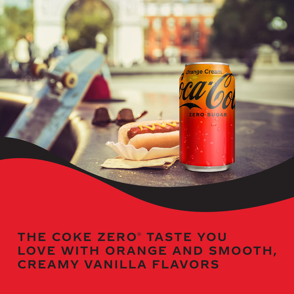 Coca-Cola Zero Sugar Orange Cream Soda, 12 fl oz (Pack of 12) Coca-Cola
