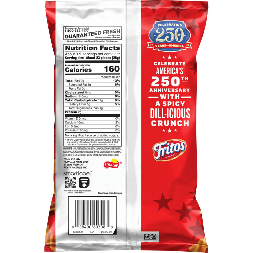 Fritos Flavor Twists Corn Snacks, Spicy Dill Pickle, 3.375 oz Fritos