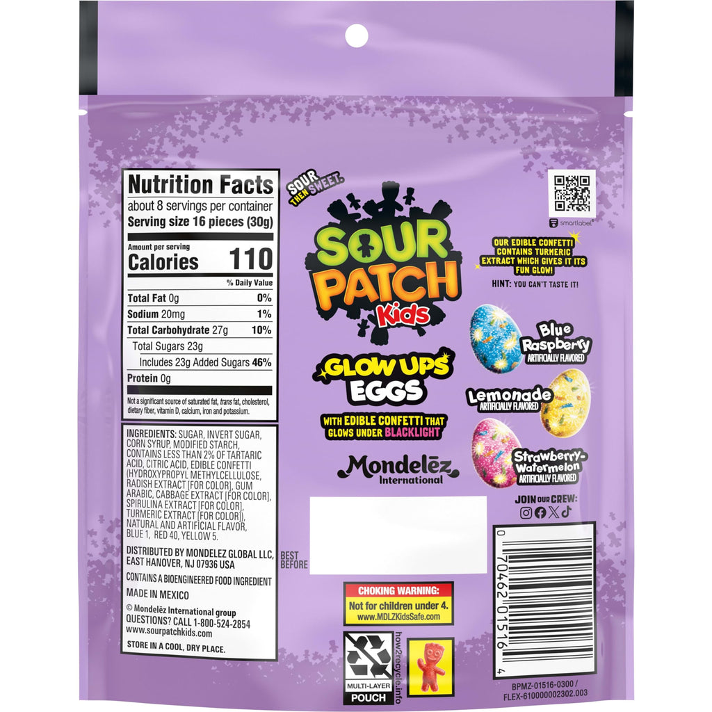 Sour Patch Kids Glow Ups Eggs Candy, 8.4 oz Sour Patch Kids