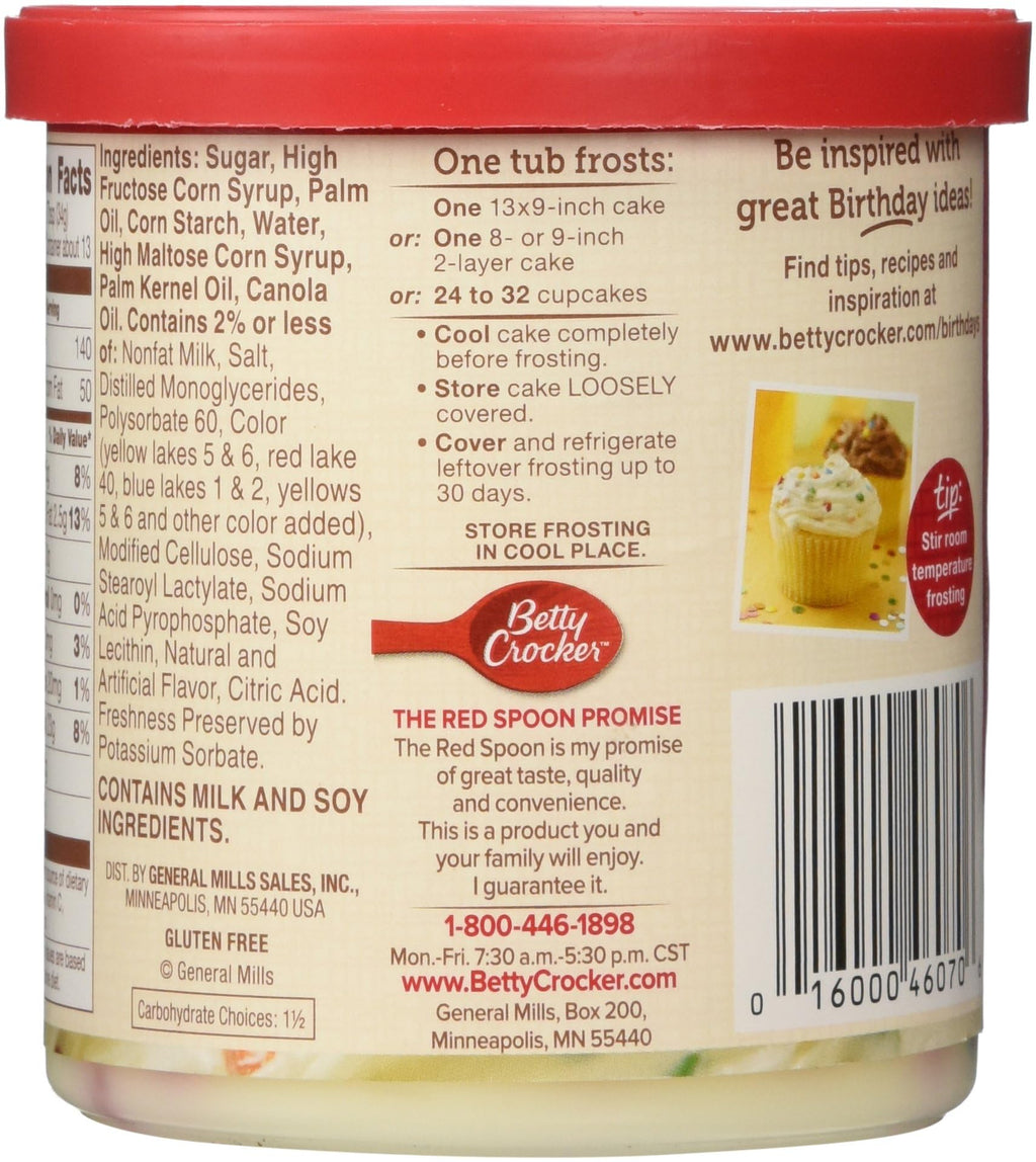 Betty Crocker Gluten Free Rainbow Chip Frosting, 16 oz (Pack of 2) Betty Crocker