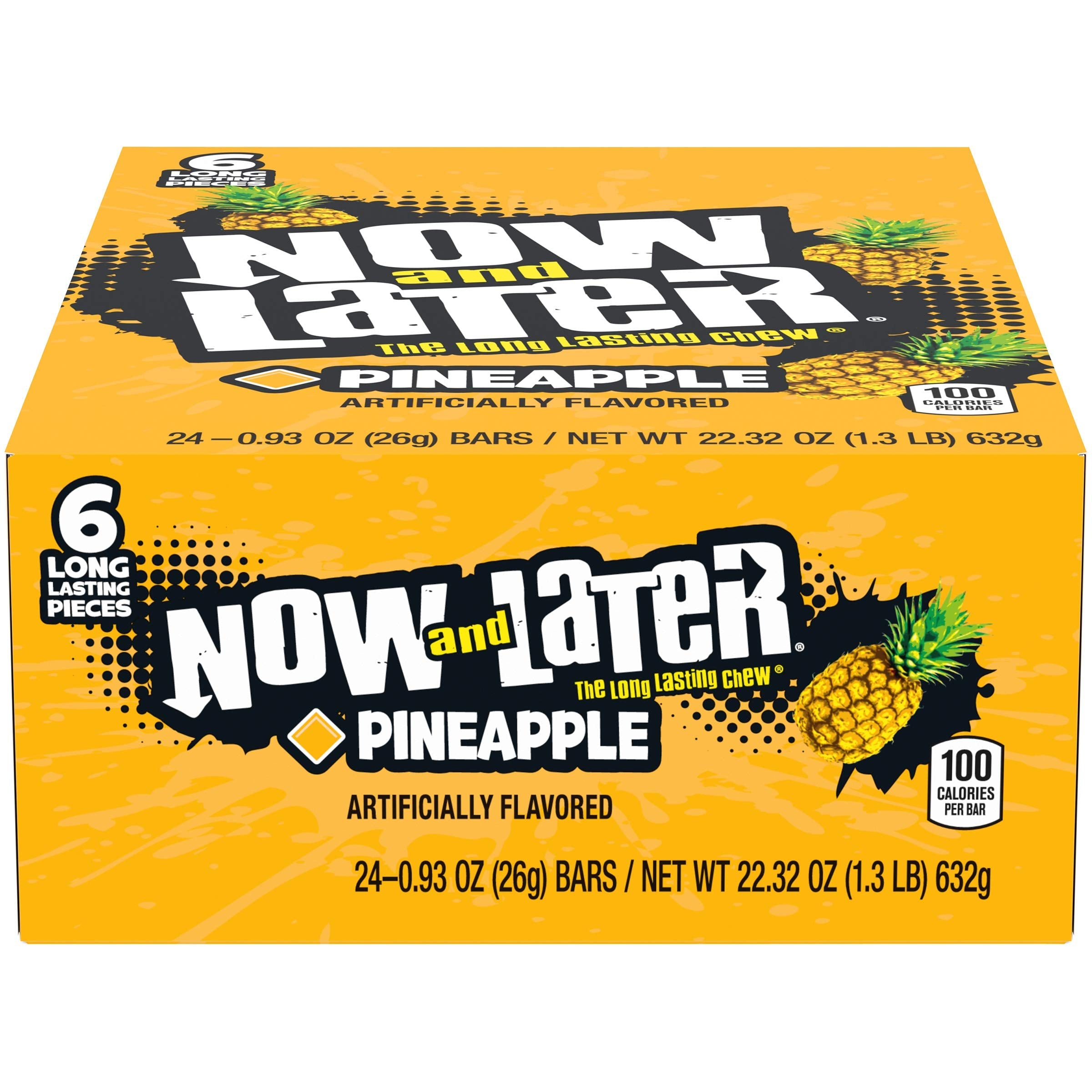 Now & Later Soft Taffy Chews Candy, Apple, 0.93 oz Bar, Pack of 24 Now and Later