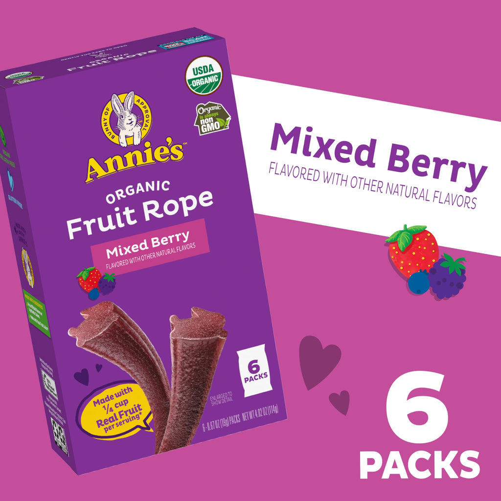 Annie's Organic Fruit Rope Mixed Berry, 4.02 oz (Pack of 6) Annie's