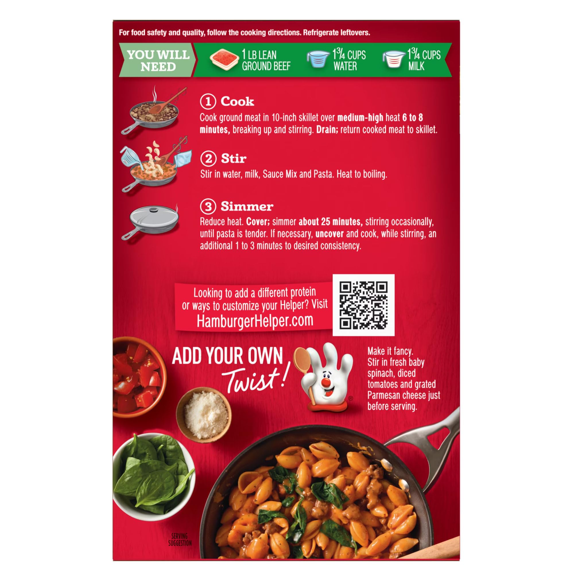 Hamburger Helper Skillet Dinner Mix, 2 Boxes per Pack, 10 Flavors