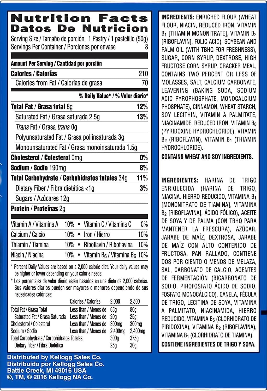 Pop-Tarts Unfrosted Brown Sugar Cinnamon Toaster Pastries, 8 ct (Pack of 2) Pop-Tarts