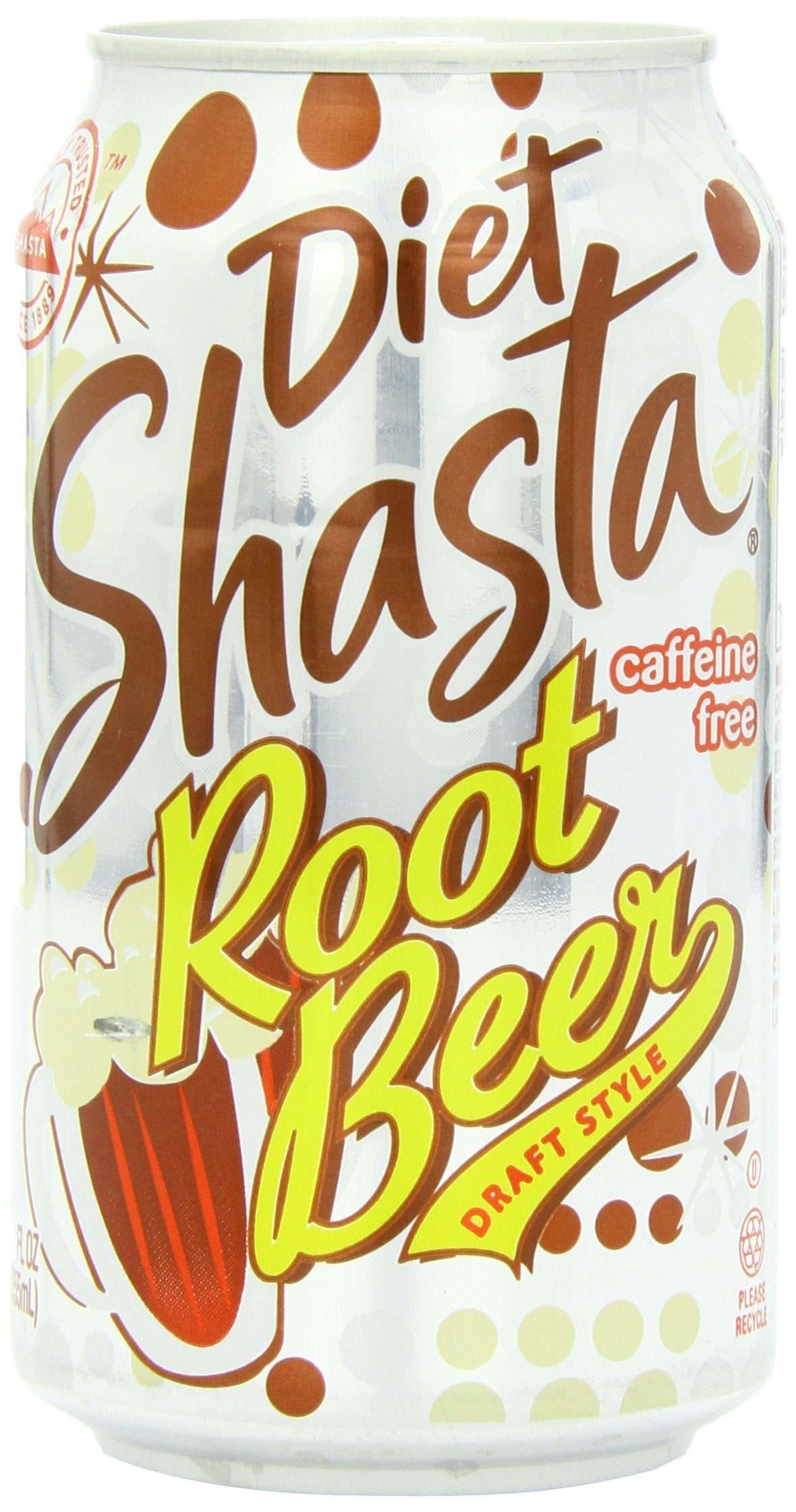 Shasta Diet Root Beer Soda, 12 fl oz (Pack of 24) Shasta