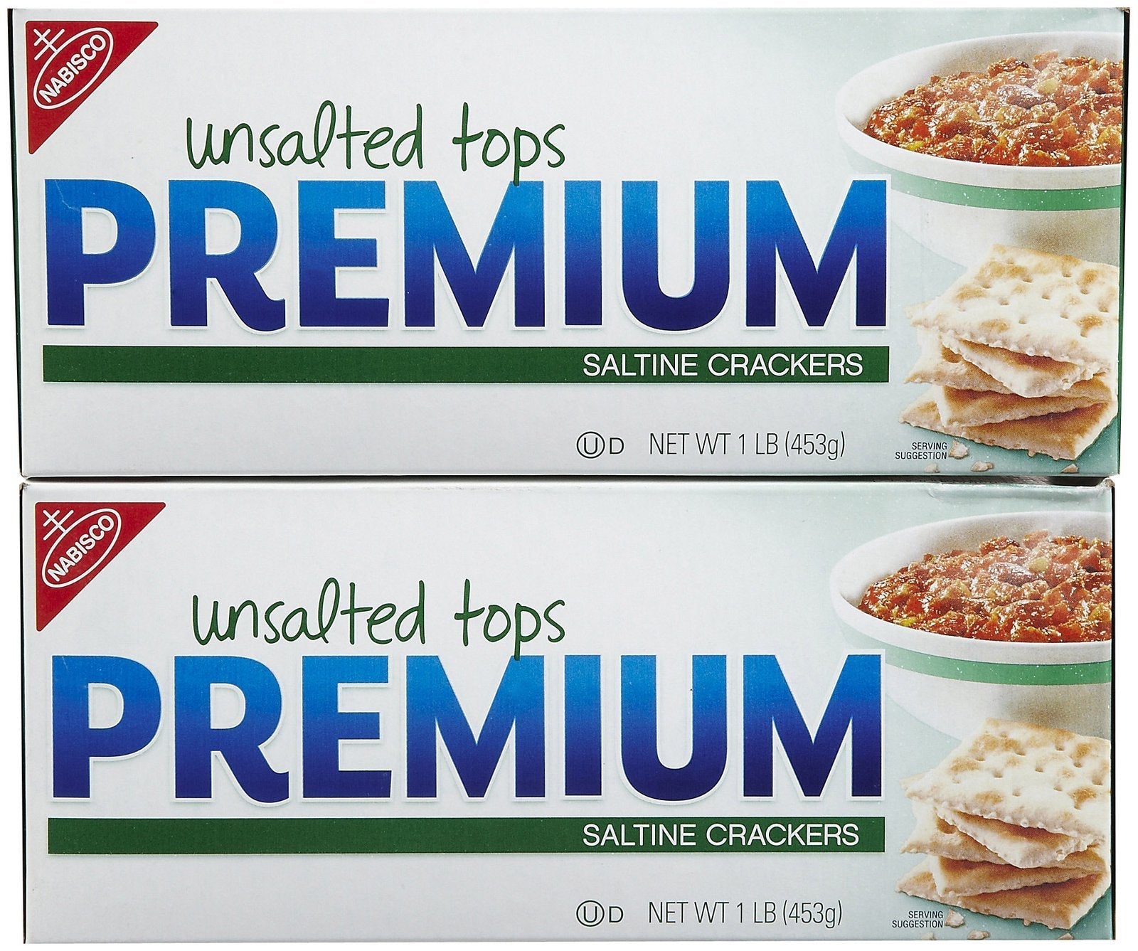 Premium Unsalted Tops Saltine Crackers, 16 oz (Pack of 2) Premium