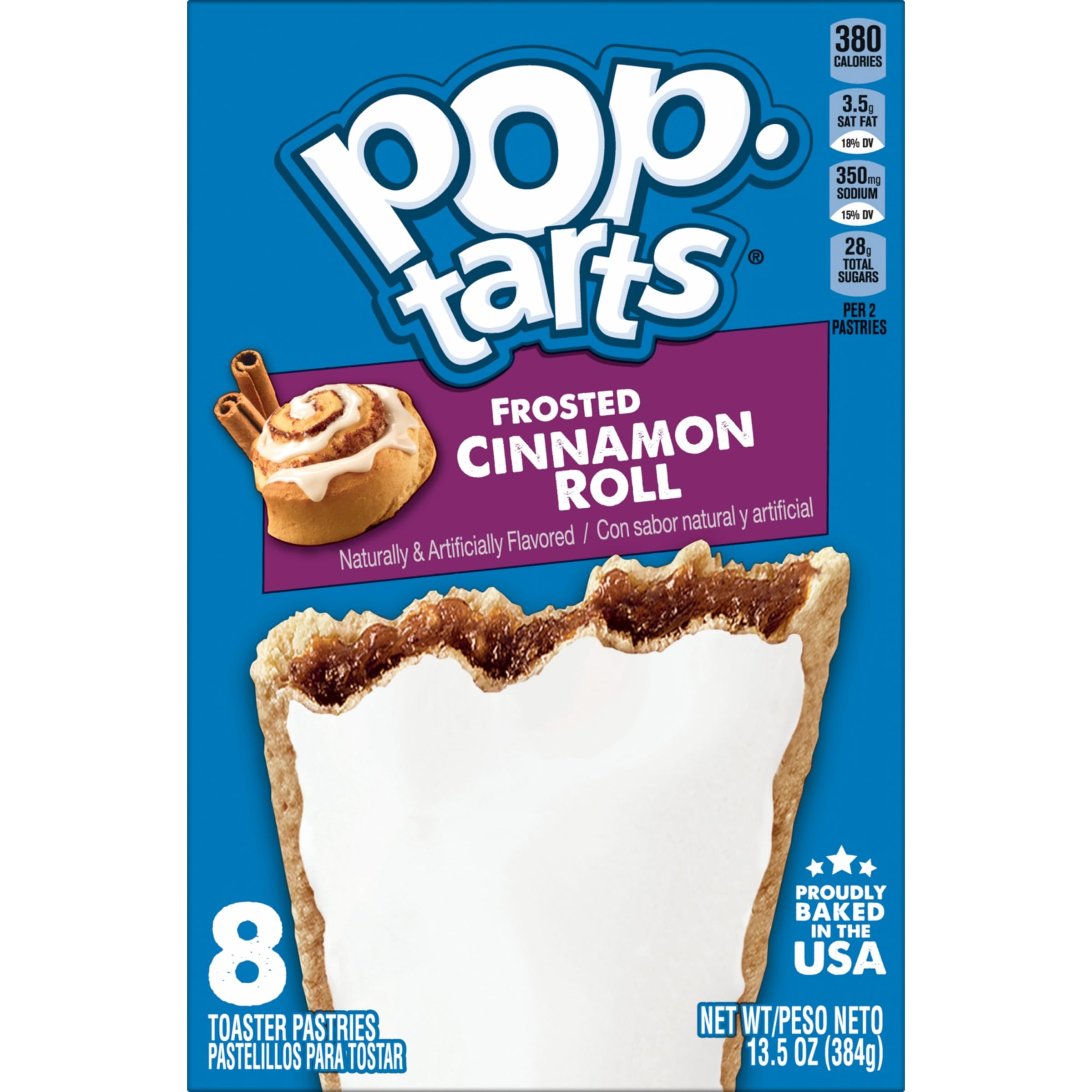 Pop-Tarts Frosted Cinnamon Roll Toaster Pastries, 13.5 oz (8 ct) Pop-Tarts