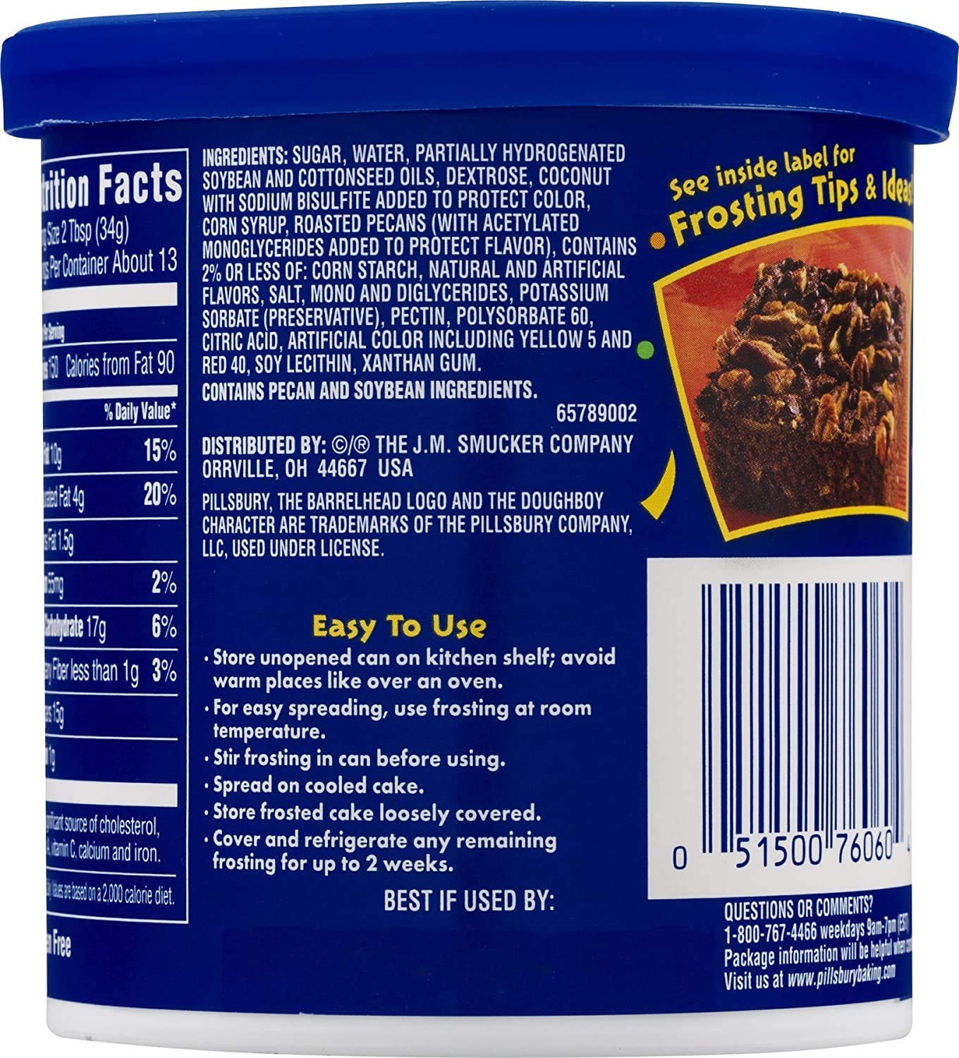 Pillsbury Creamy Supreme Coconut Pecan Frosting, 15 oz Pillsbury