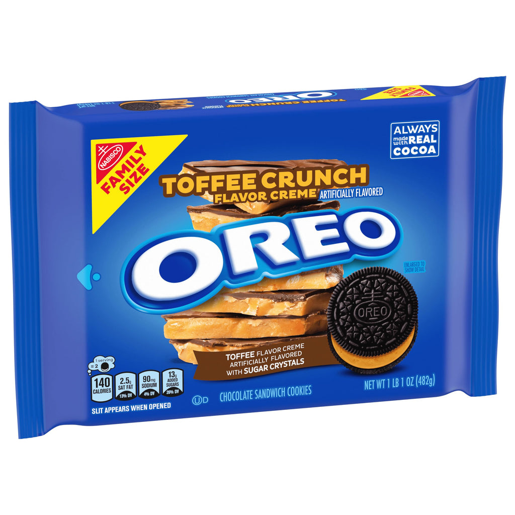Oreo Toffee Crunch Creme Chocolate Sandwich Cookies, 17 oz Oreo