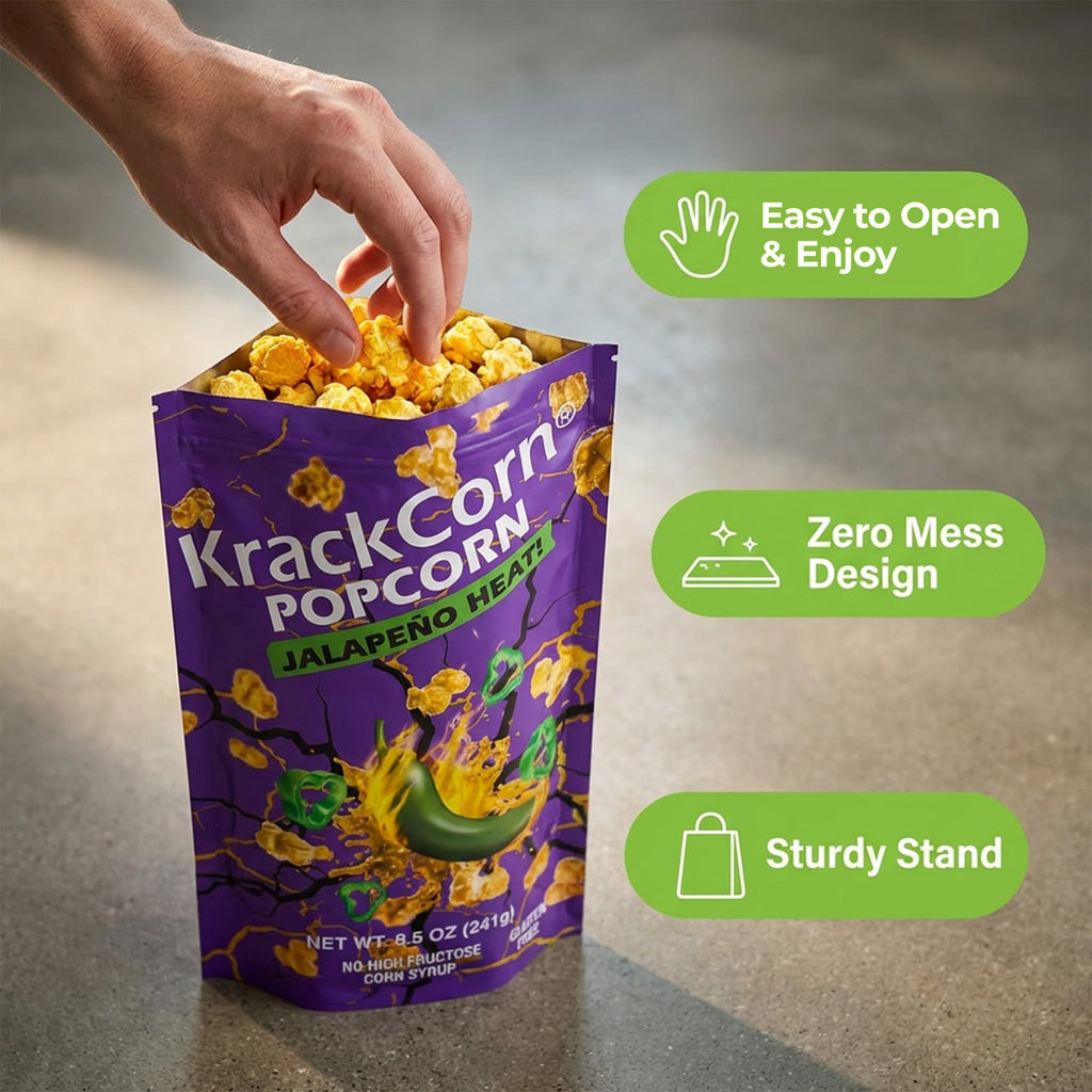 KrackCorn Jalapeno Popcorn, 8.5 oz (Pack of 3) KrackCorn