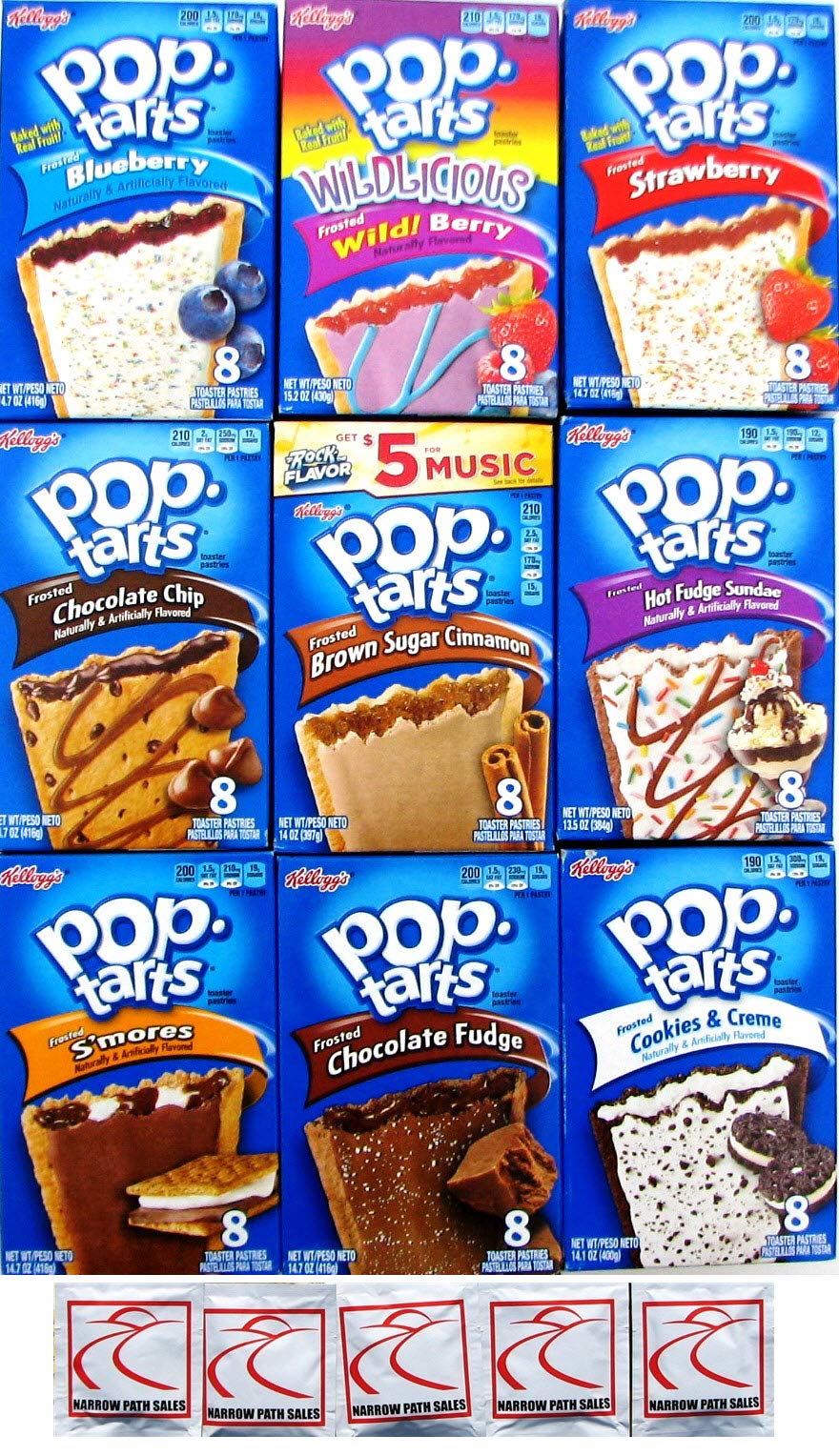 Pop-Tarts Variety Pack, 9 Flavors (Pack of 9) Pop-Tarts