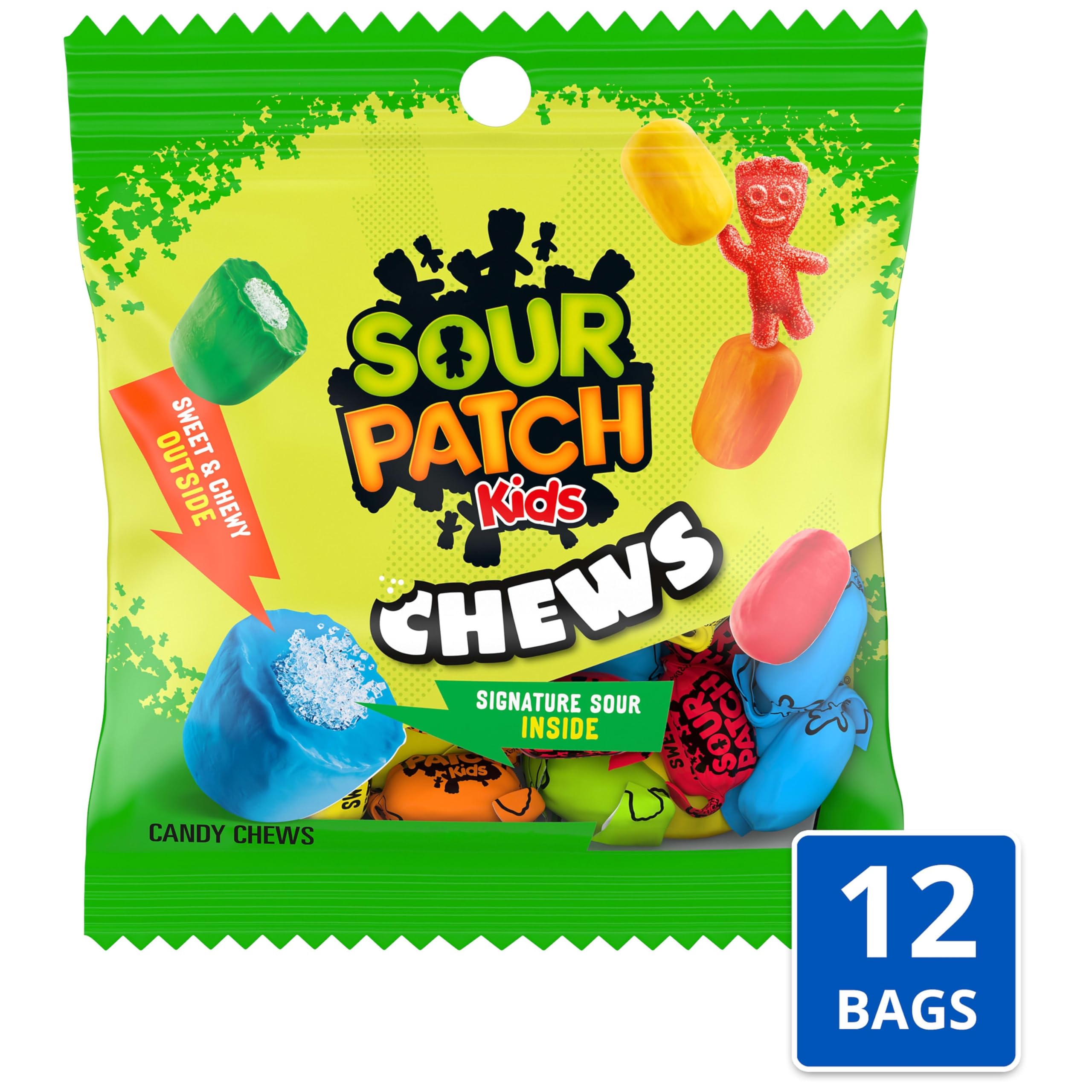 Sour Patch Kids Chews, 12-2.12 oz Bags