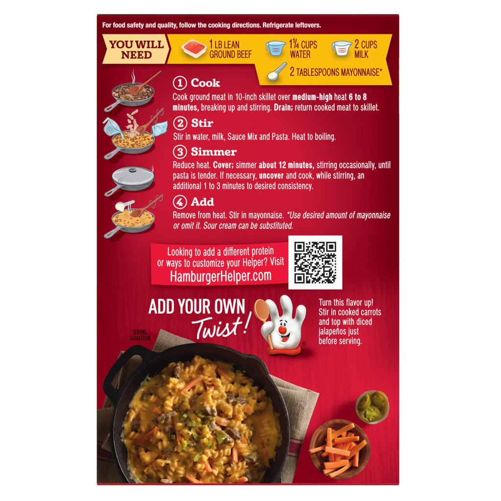 Hamburger Helper Skillet Dinner Mix, 2 Boxes per Pack, 10 Flavors