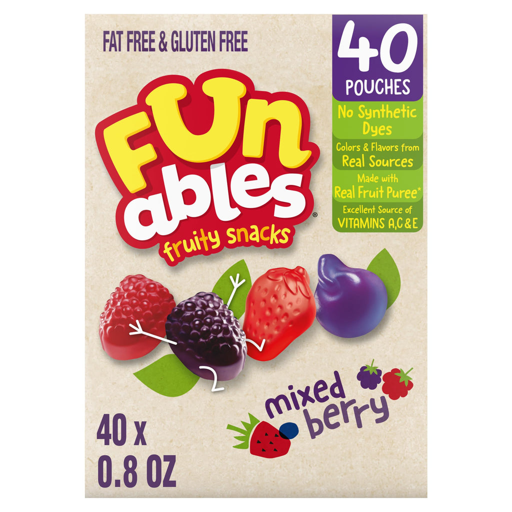 Funables Fruit Snacks, Mixed Berry, 32 oz, 40 ct Funables