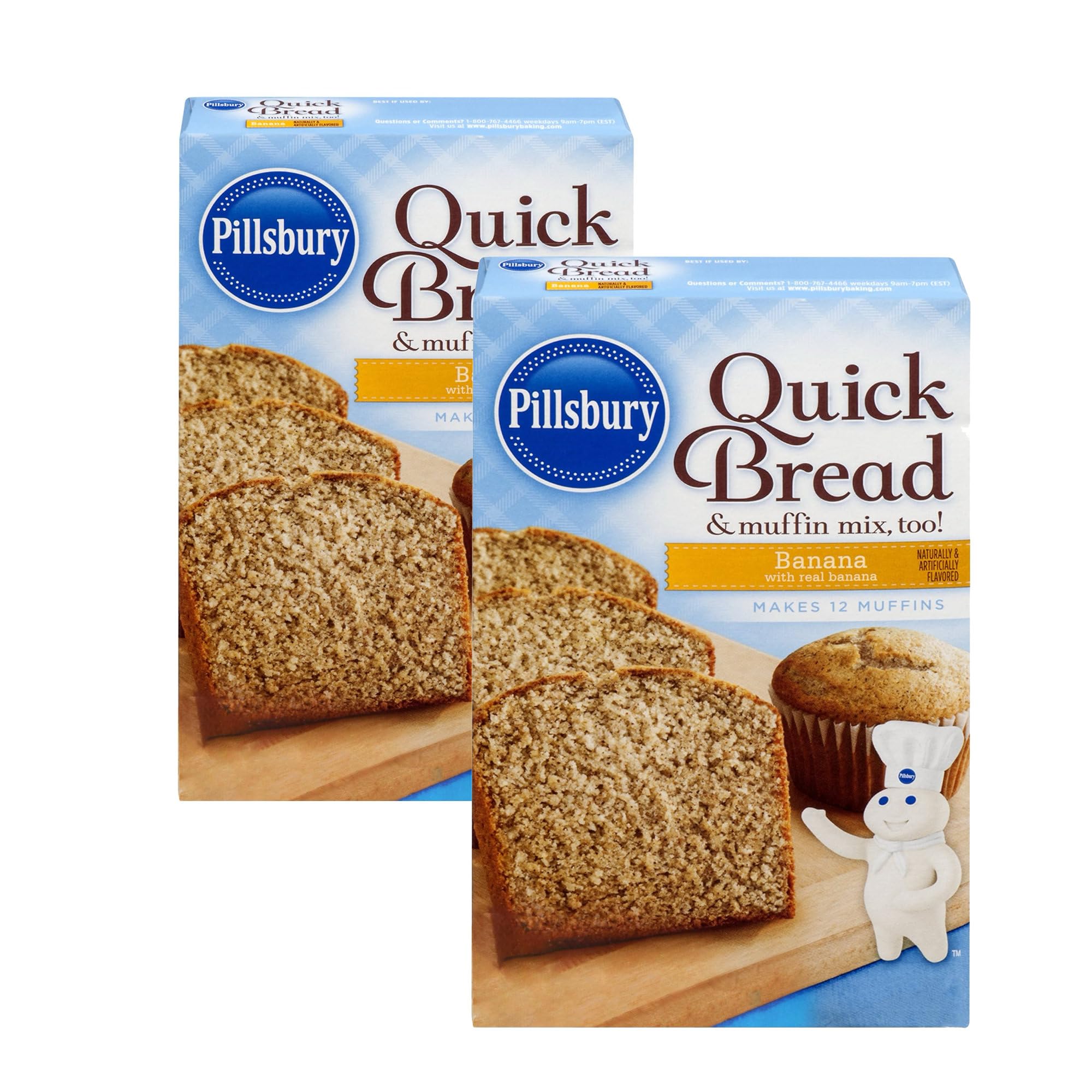 Pillsbury Hot Roll and Quick Bread Baking Mix, Two Box Pack