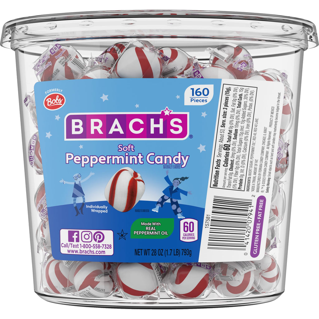 Brach's Sweet Stripes Soft Peppermint, 160 Ct Brach's