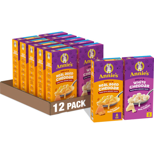 Annie's Organic Macaroni & Cheese Variety Pack, 6 oz (Pack of 12) Annie's