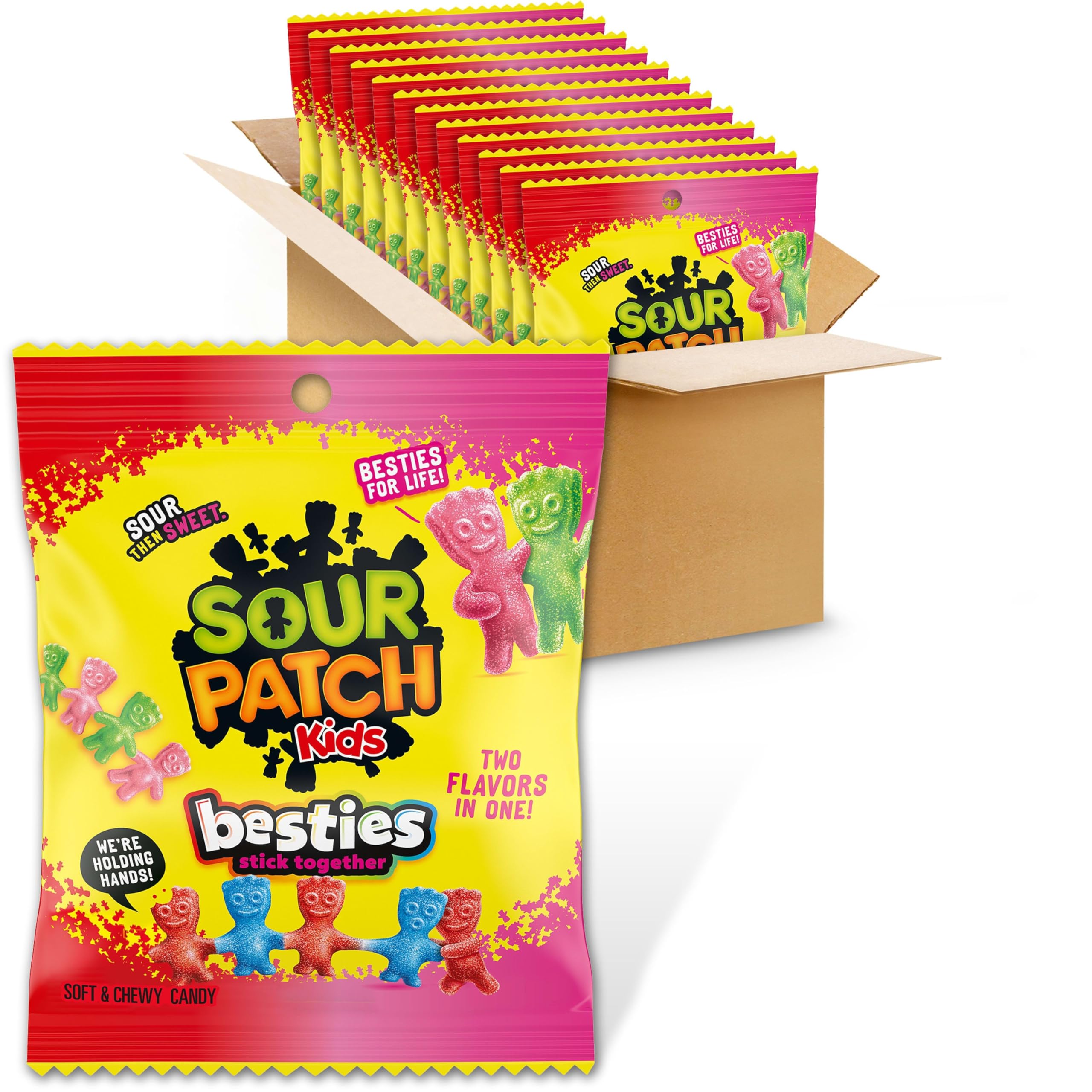 Sour Patch Kids: Besties (2 Flavors in 1), 3.18 oz, 12 Bags