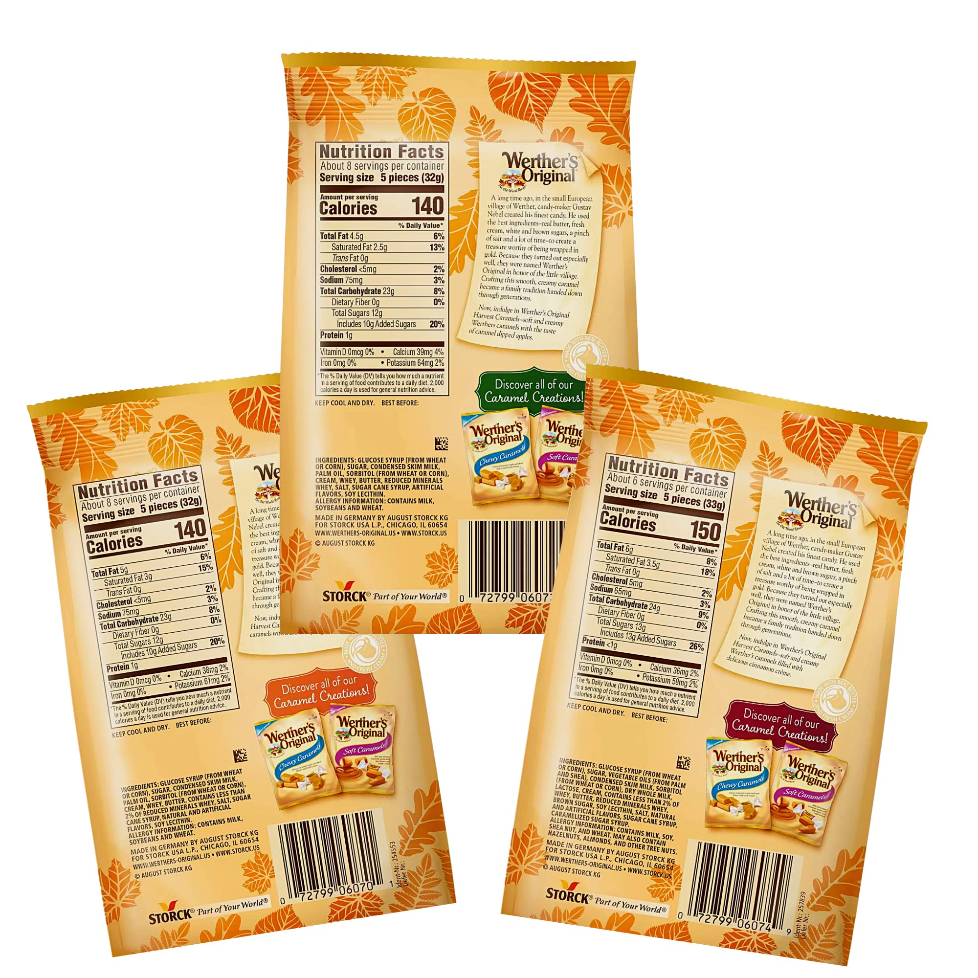 Werther's Original Harvest Soft Caramels, 8.57 oz (Pack of 3) Werther's Original