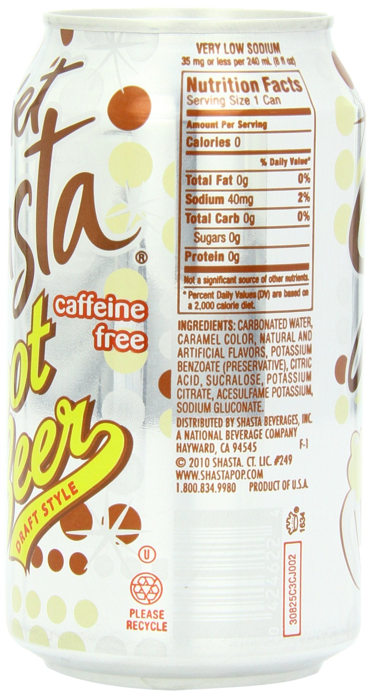 Shasta Diet Root Beer Soda, 12 fl oz (Pack of 24) Shasta