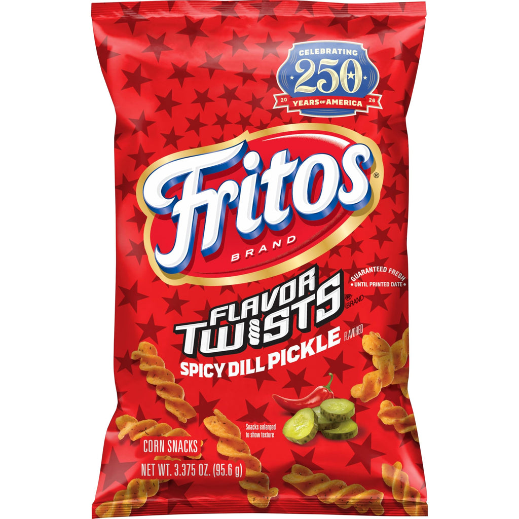 Fritos Flavor Twists Corn Snacks, Spicy Dill Pickle, 3.375 oz Fritos