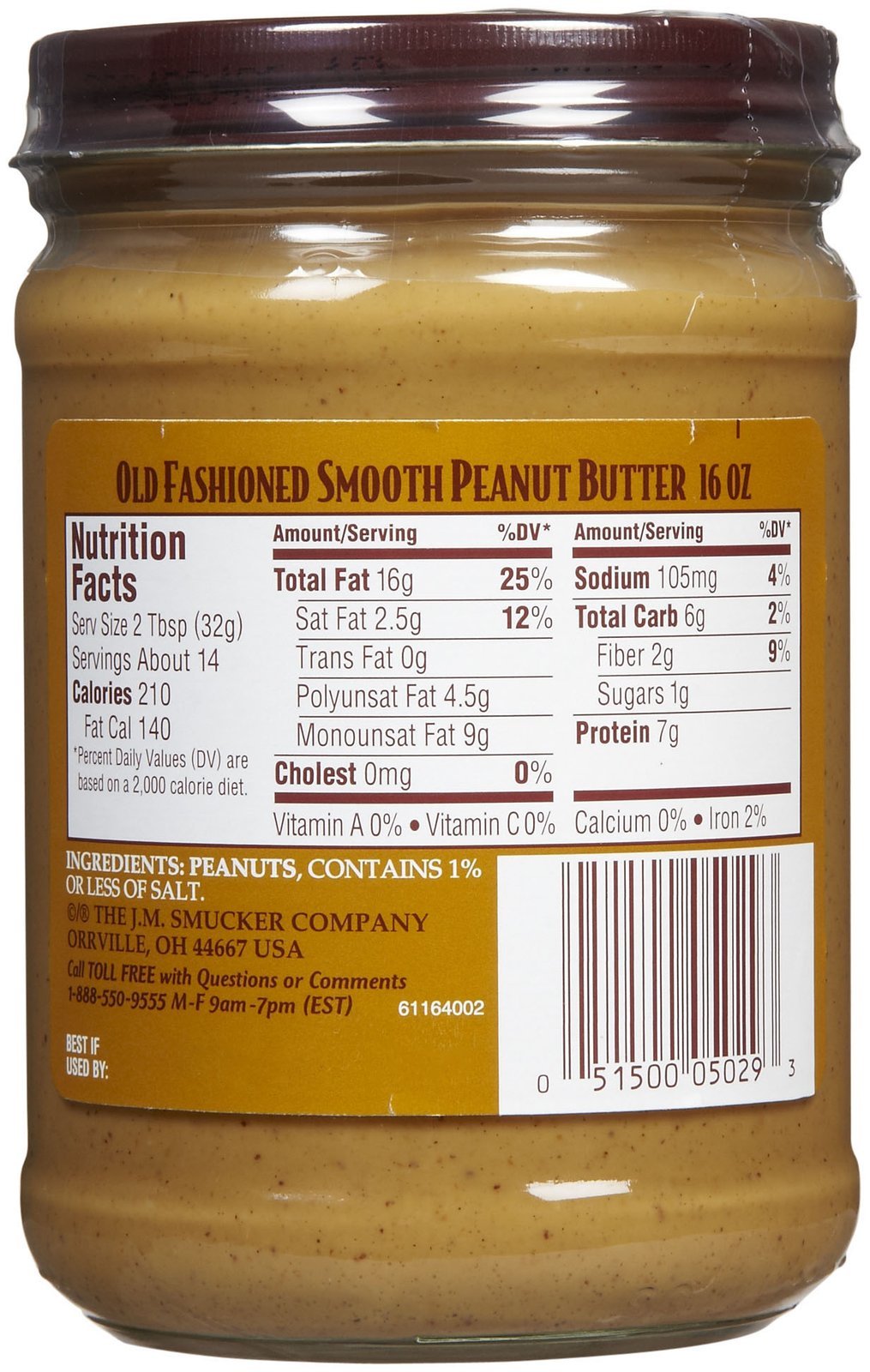 Laura Scudder's Natural Creamy Peanut Butter, 16 oz (Pack of 2) Laura Scudder's
