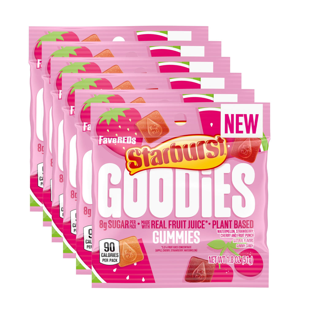 Starburst Goodies FaveREDS Gummy Candy, 1.8 oz (Pack of 12) Starburst