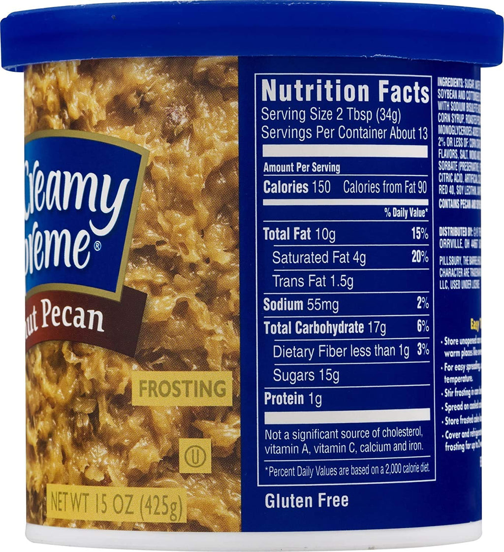 Pillsbury Creamy Supreme Coconut Pecan Frosting, 15 oz Pillsbury