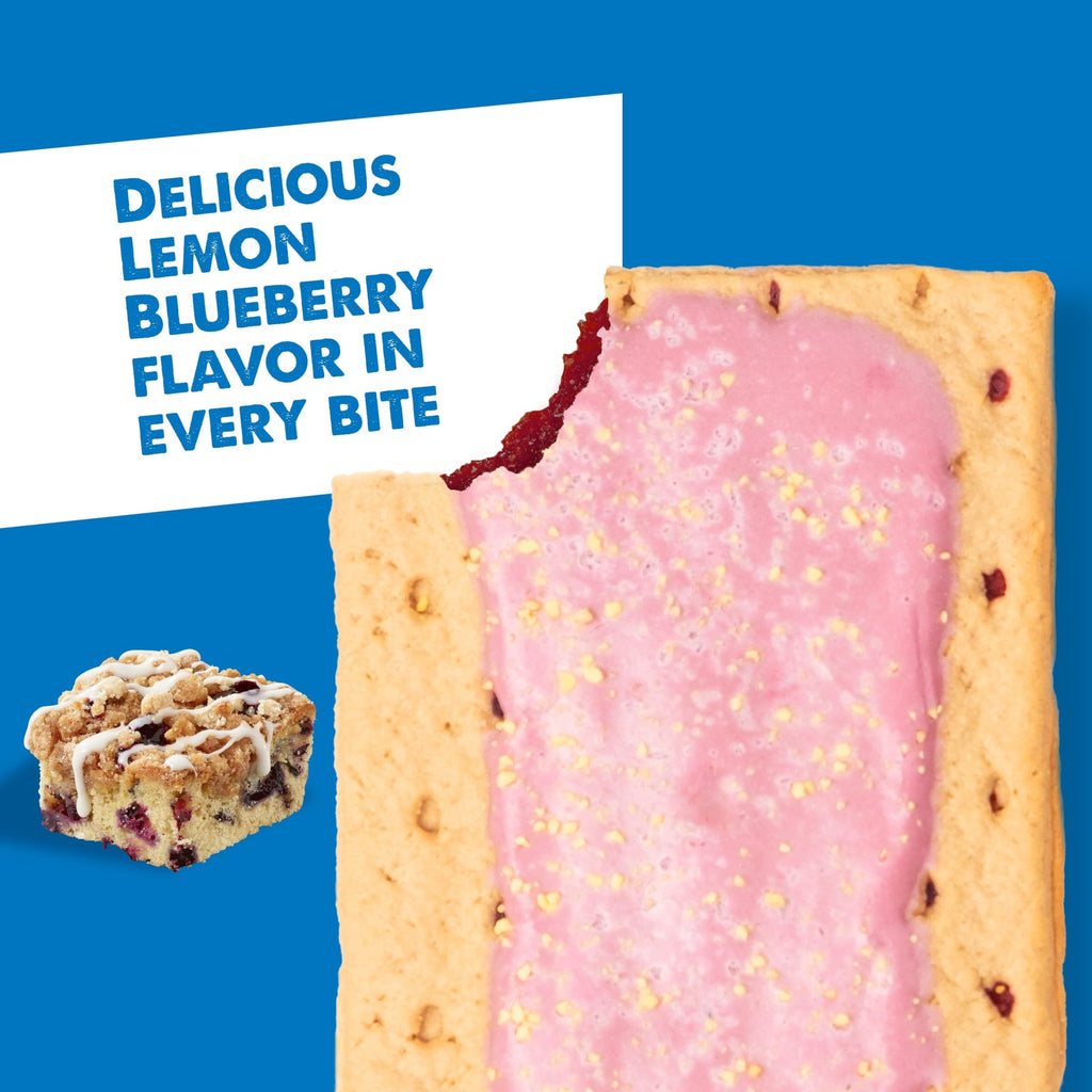 Pop-Tarts Toaster Pastries Frosted Lemon Blueberry Crumble, 13.5oz Box (8 Pop-Tarts)
