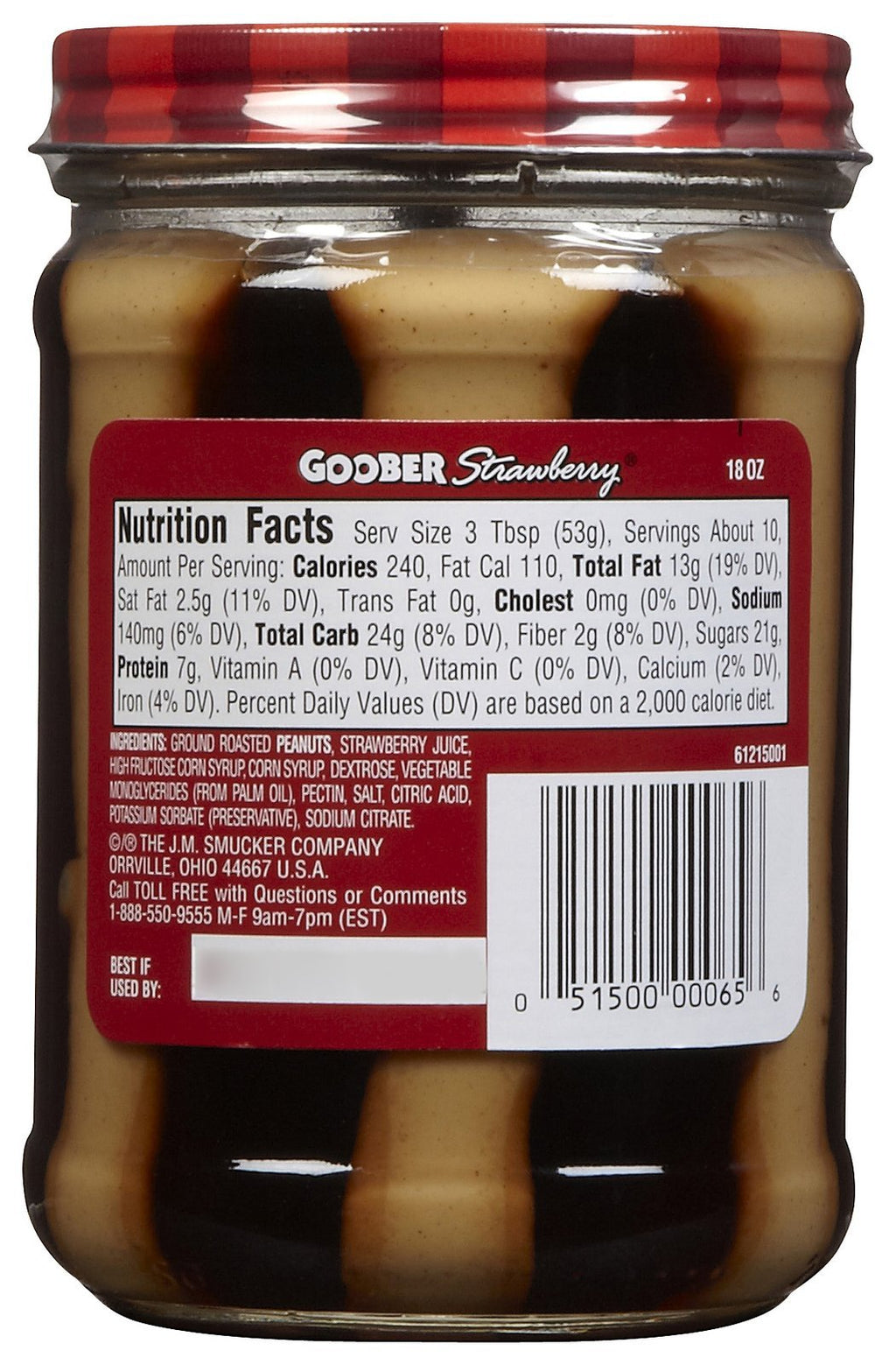 Smucker's Goober Peanut Butter & Strawberry Jelly Stripes, 18 oz (Pack of 3) Smucker's