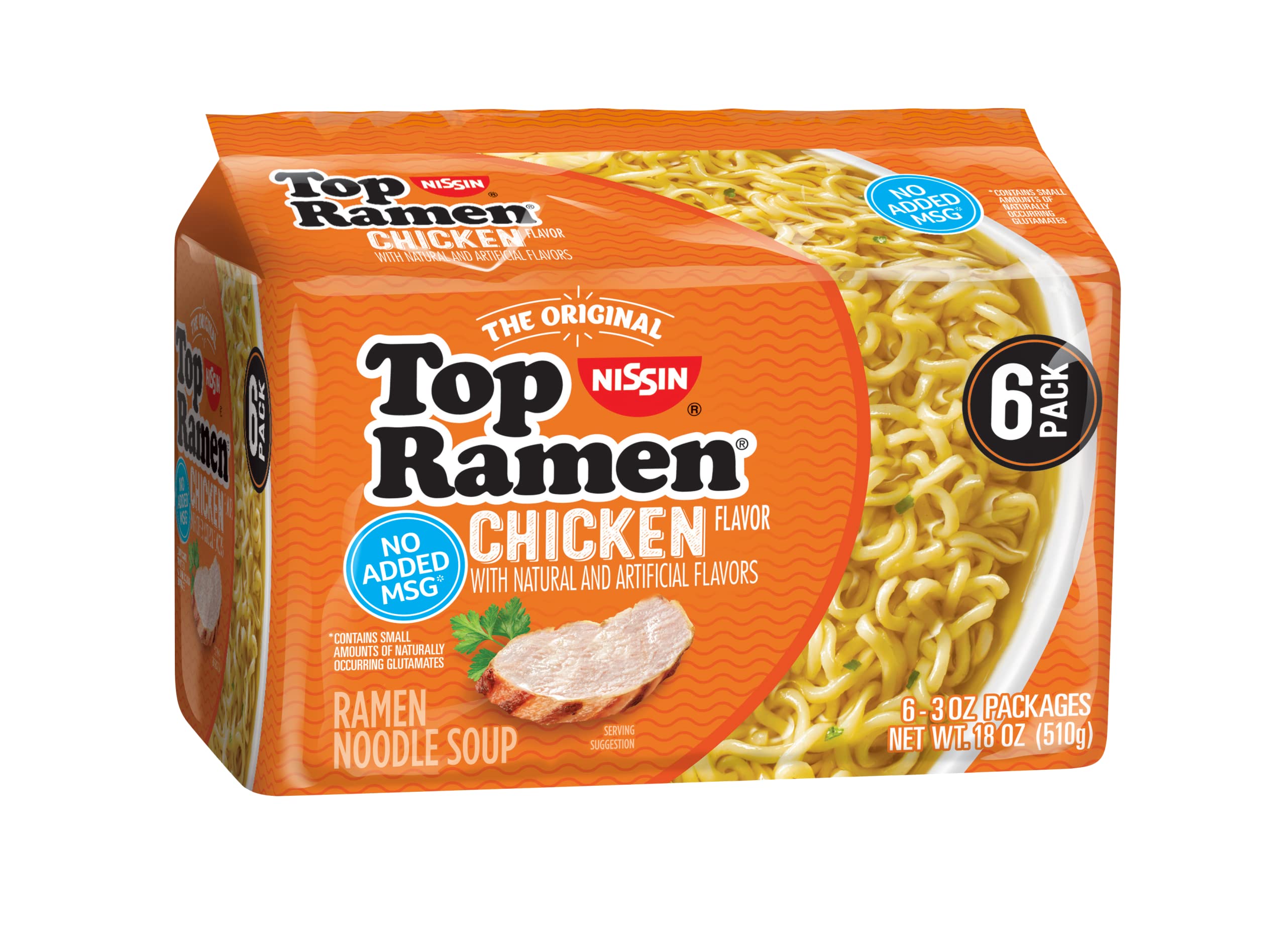 Nissin Top Ramen Chicken, 3 oz (Pack of 6) Nissin